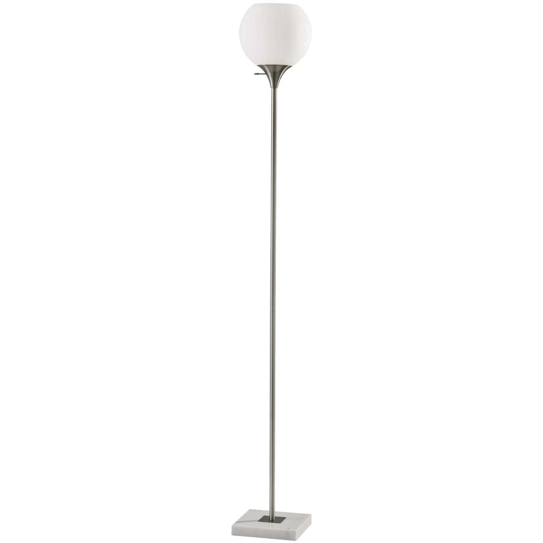 Fiona 71 inch 100.00 watt Brushed Steel Torchiere Portable Light