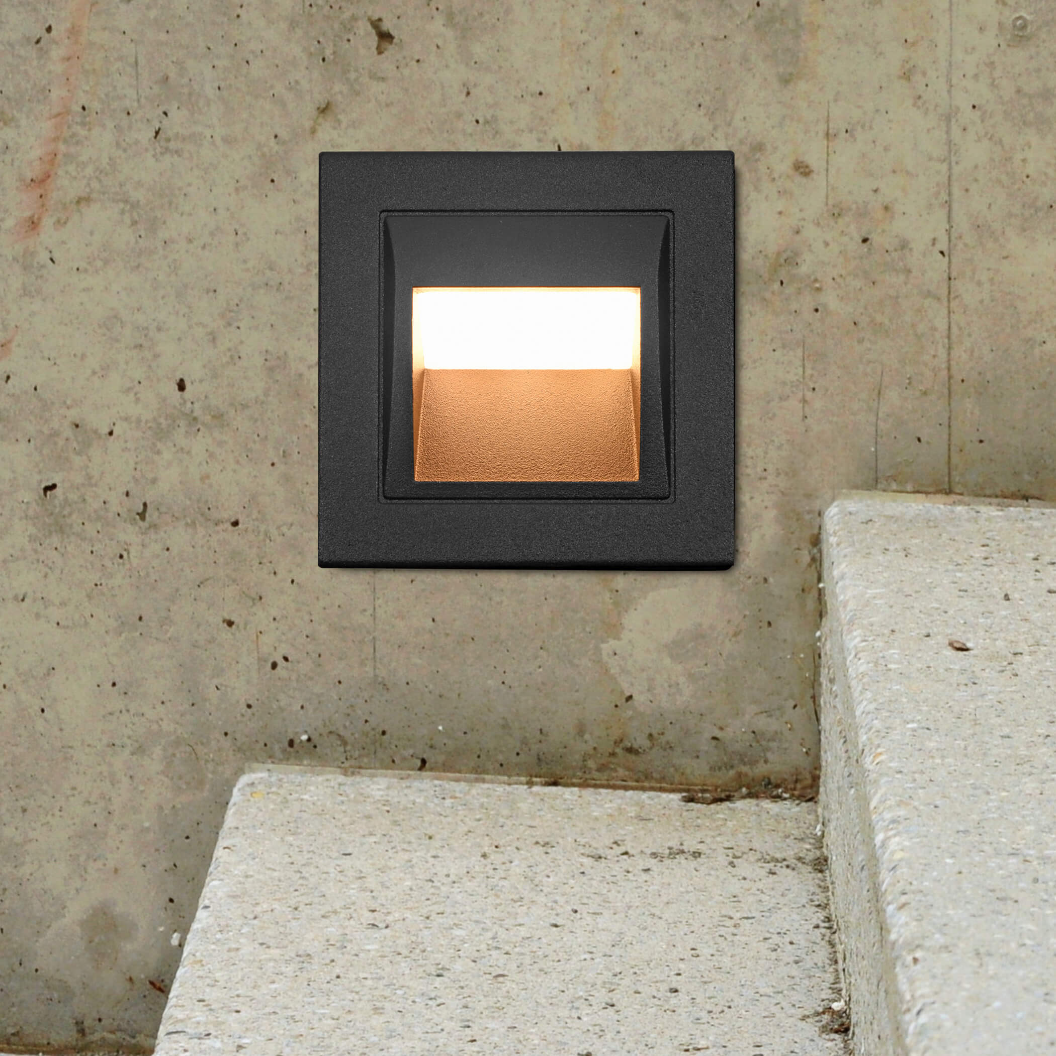 Modern 12 3 watt Matte Black Outdoor Steps Light