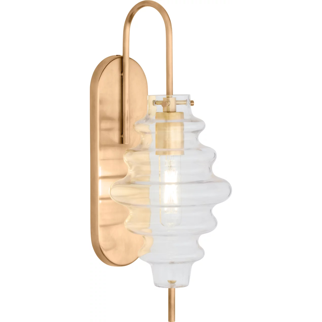 Kelly Wearstler Tableau 1 Light 6.75 inch Antique-Burnished Brass Sconce Wall Light in Clear Glass, Large