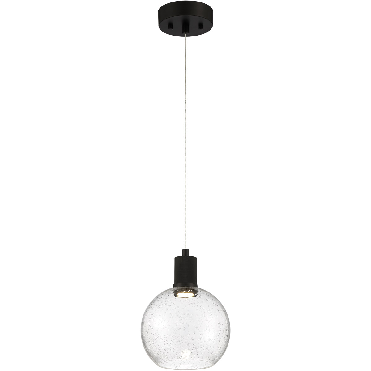 Port Nine LED 7.5 inch Matte Black Pendant Ceiling Light in Seeded