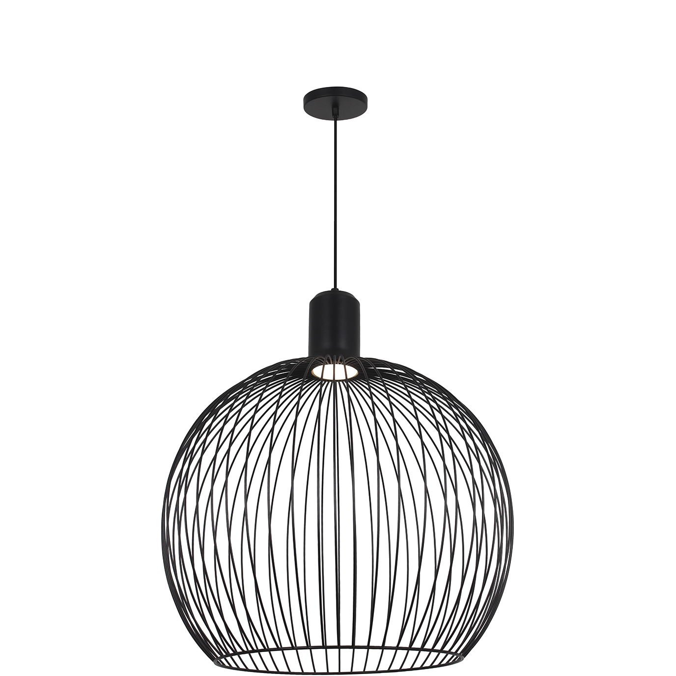 Orland Family 24 inch Matte Black Pendant Ceiling Light in 24" D x 24" W x 27" H, EVOLV
