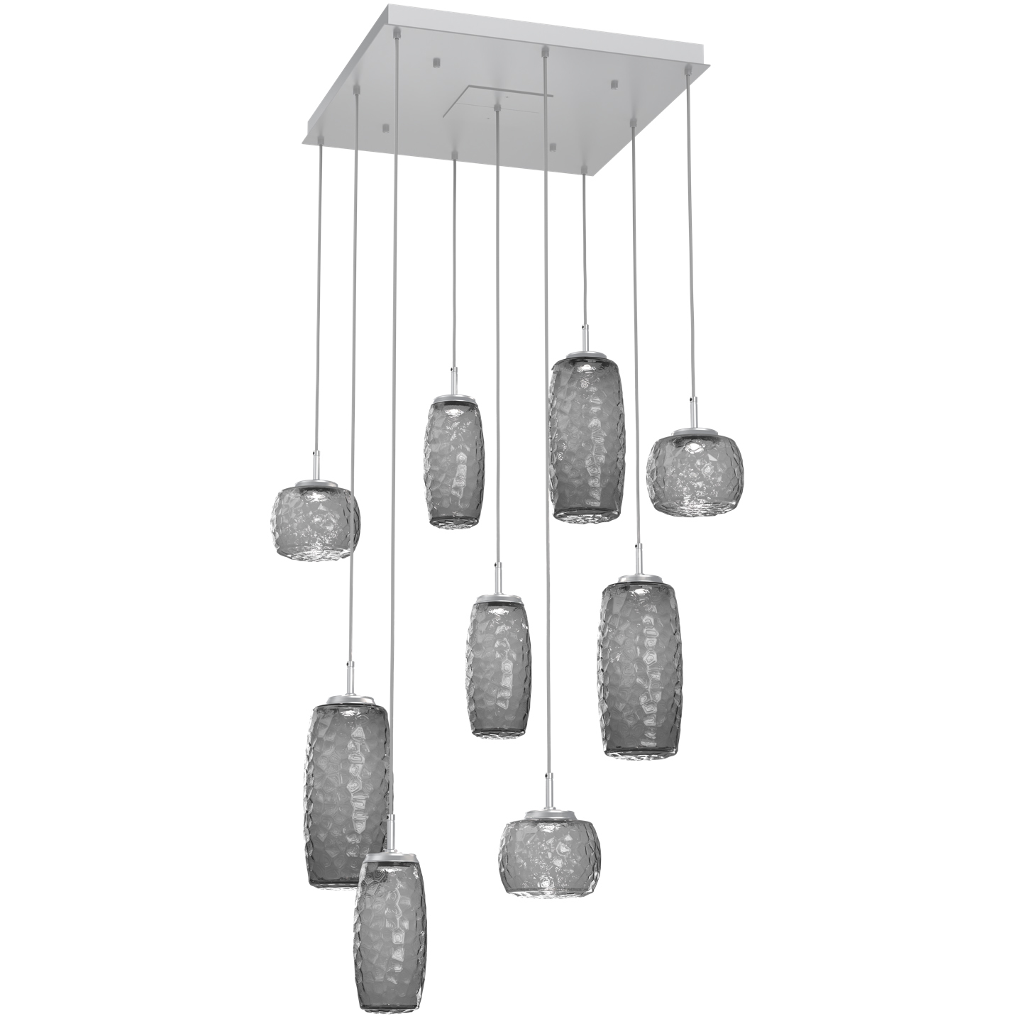 Vessel LED Classic Silver Multi-Pendant Ceiling Light in Smoke, 2700K LED