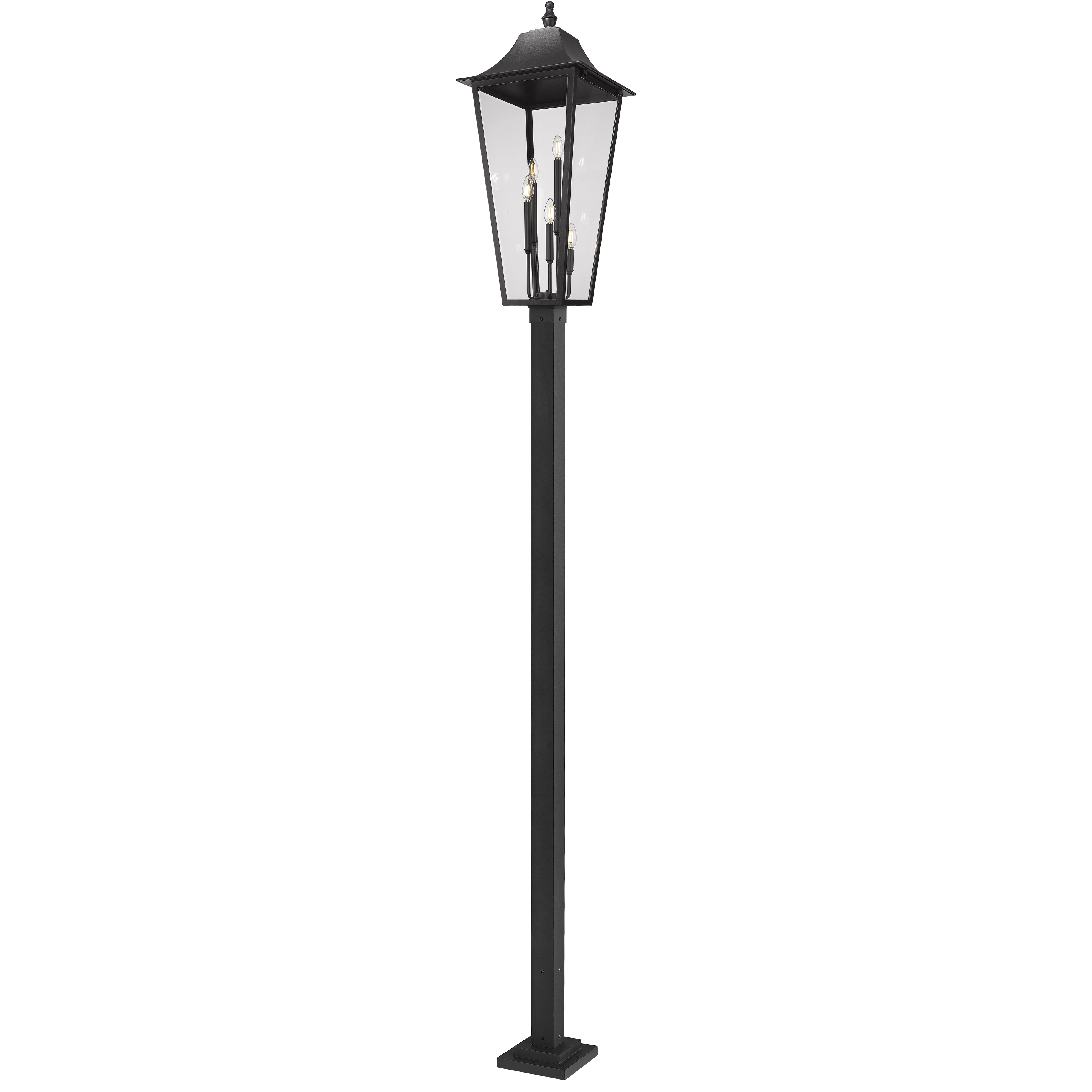 Gannon 5 Light 132.75 inch Black Outdoor Post Mounted Fixture in G9