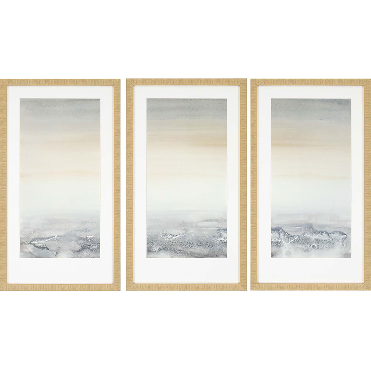 Abstract Gray and Beige and Neutral and White Framed Art