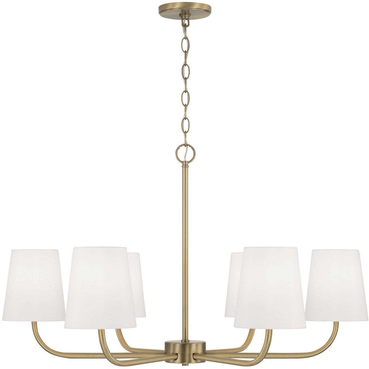 Brody 6 Light 34.5 inch Aged Brass Chandelier Ceiling Light