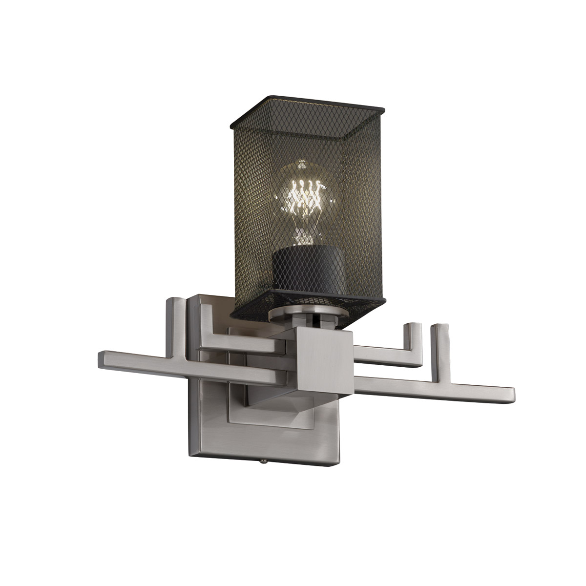 Aero 1 Light 14.25 inch Brushed Nickel Wall Sconce Wall Light in Square with Flat Rim