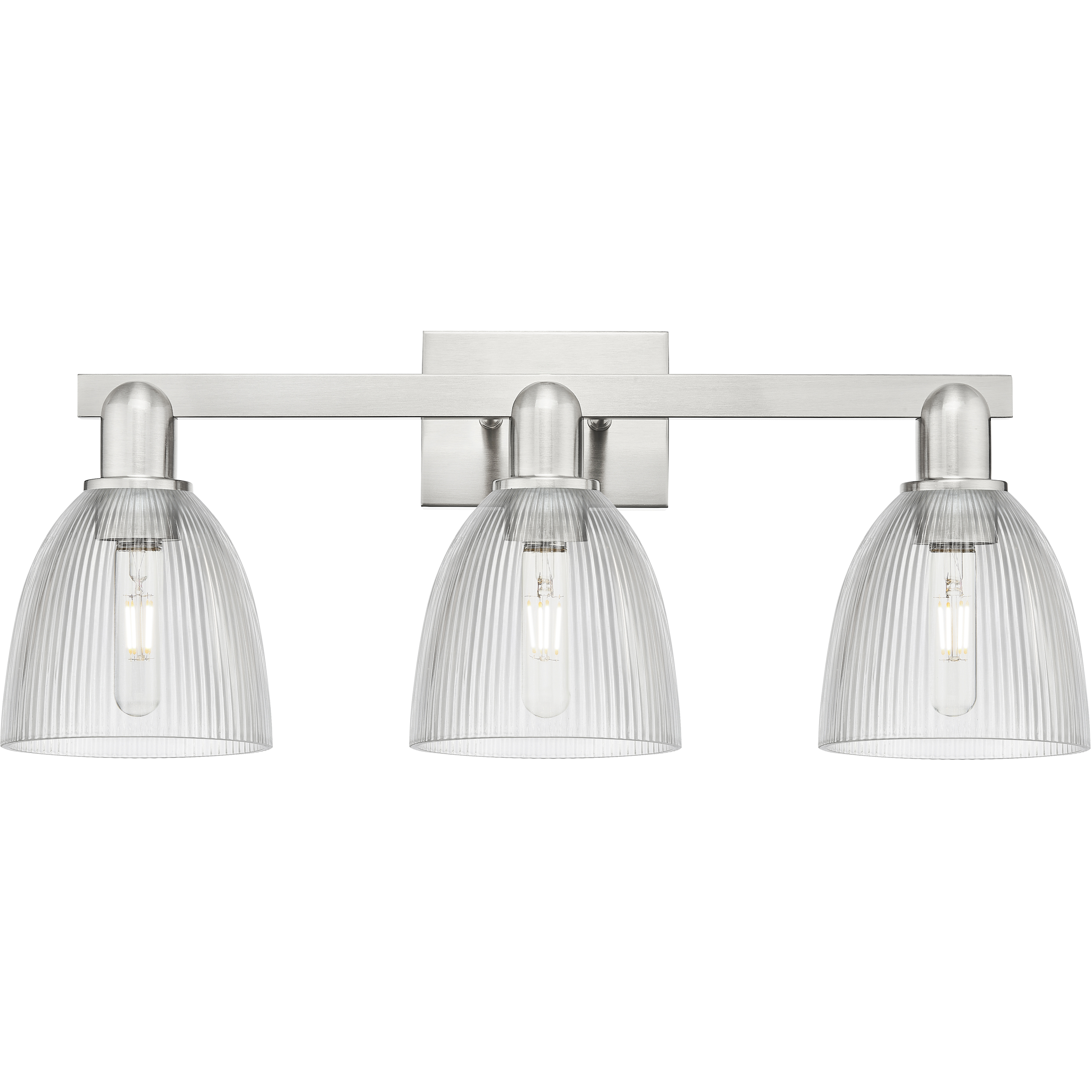 Arcadia Castile 3 Light 25 inch Brushed Satin Nickel Bath Vanity Light Wall Light in Clear