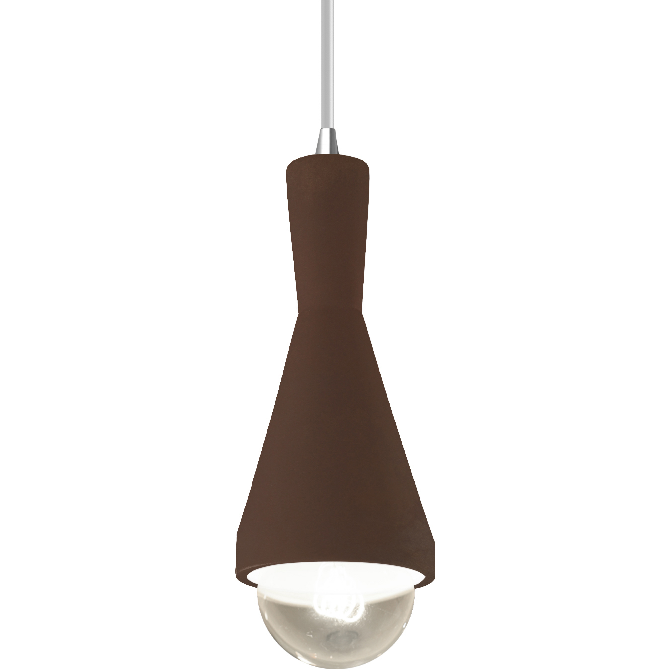 Radiance Collection - Erlen 1 Light 4.75 inch Real Rust and Polished Chrome Pendant Ceiling Light in Replaceable Bulb, White, Form+Finish+Function