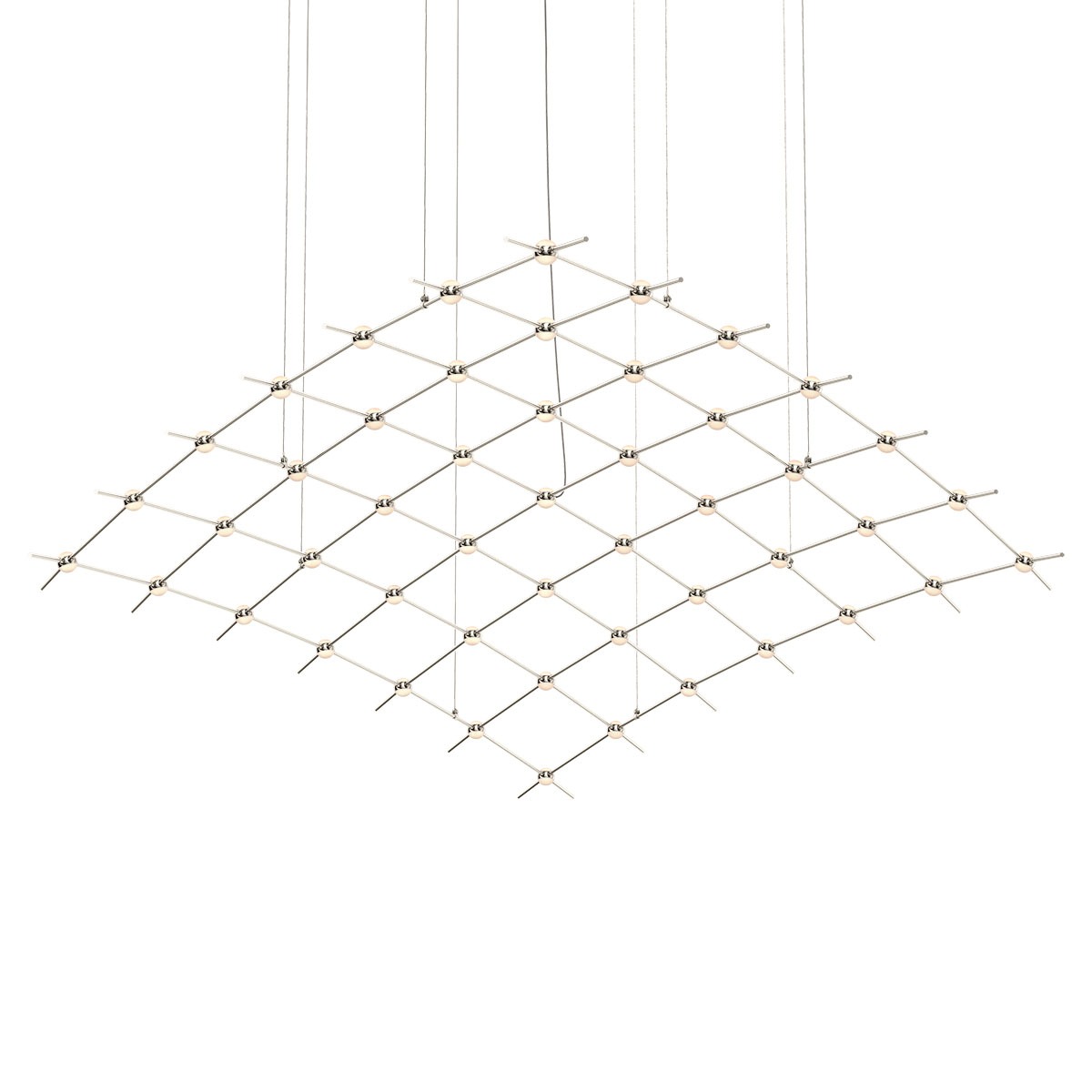 Constellation Aquarius Major LED 177 inch Satin Nickel Chandelier Ceiling Light in 2700K, White Optical Acrylic, 10 FT. Cord
