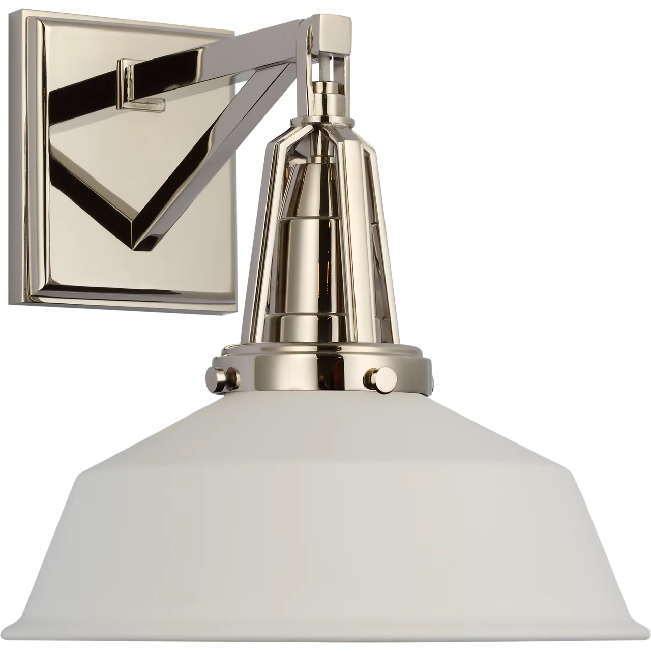 Chapman & Myers Layton LED 10 inch Polished Nickel Sconce Wall Light in Matte White