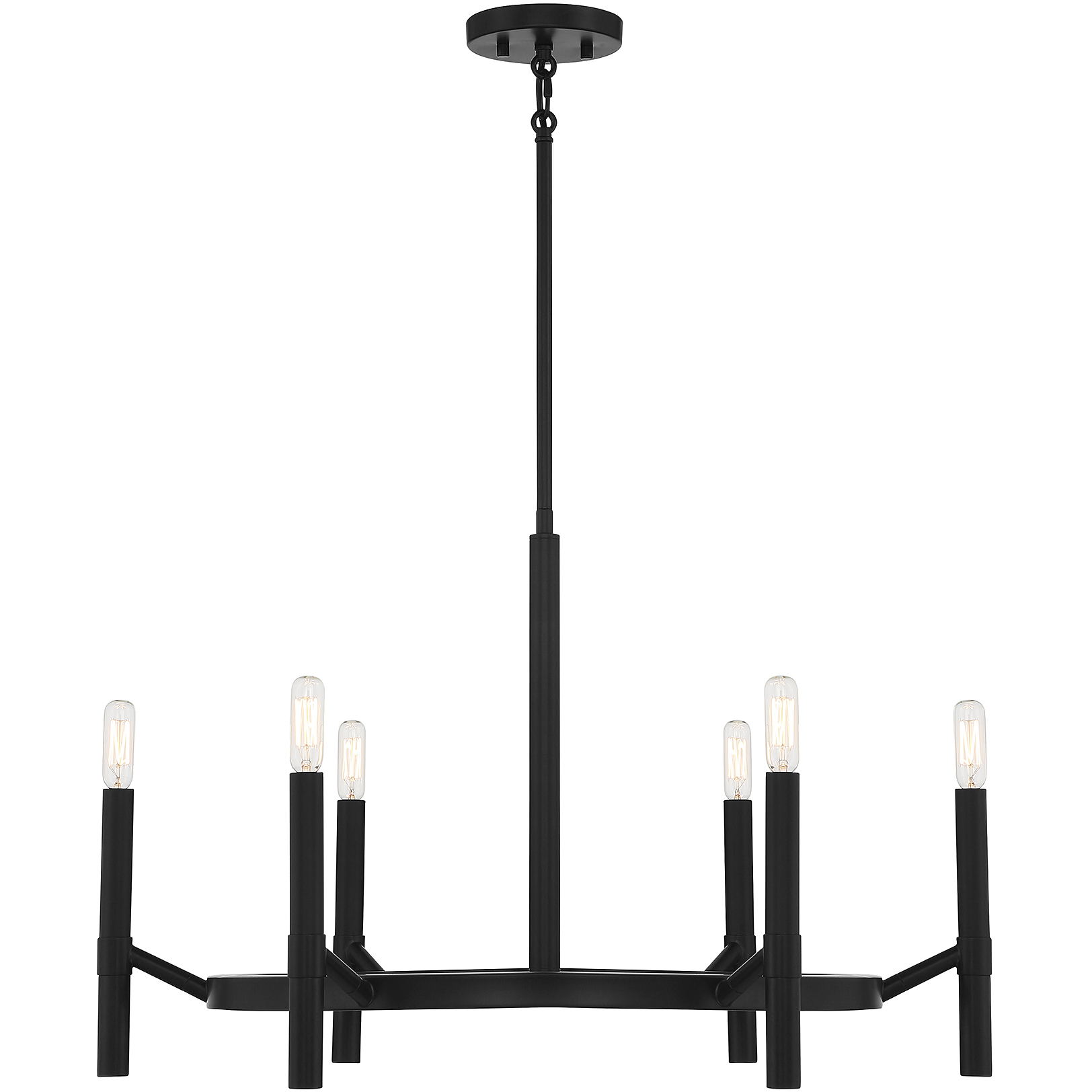 Padgett 6 Light 28 inch Matte Black Chandelier Ceiling Light