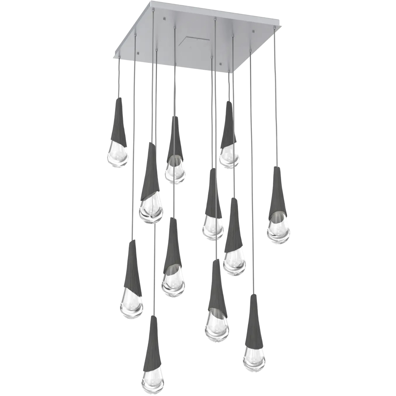 Hailstone LED 32.5 inch Classic Silver with Charcoal Multi-Pendant Ceiling Light