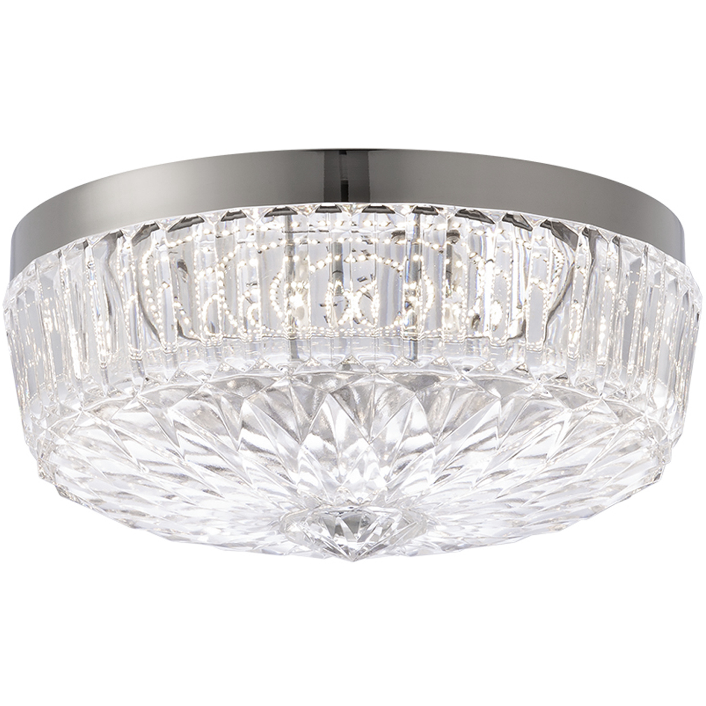Signature Regina LED 11.9 inch Polished Nickel Flush Mount Ceiling Light, Schonbek Signature