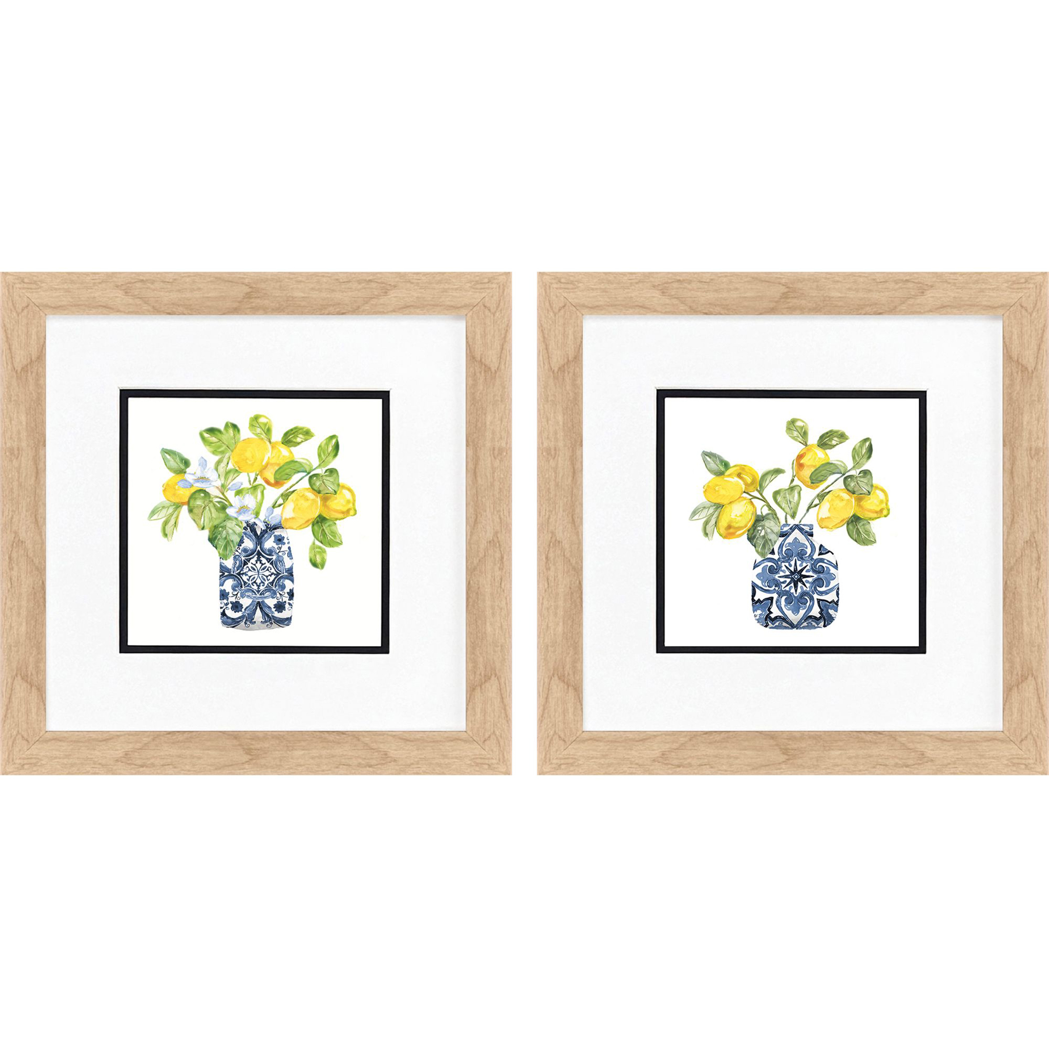 Lemon Life Blue and Yellow and Multi Framed Art, Propac
