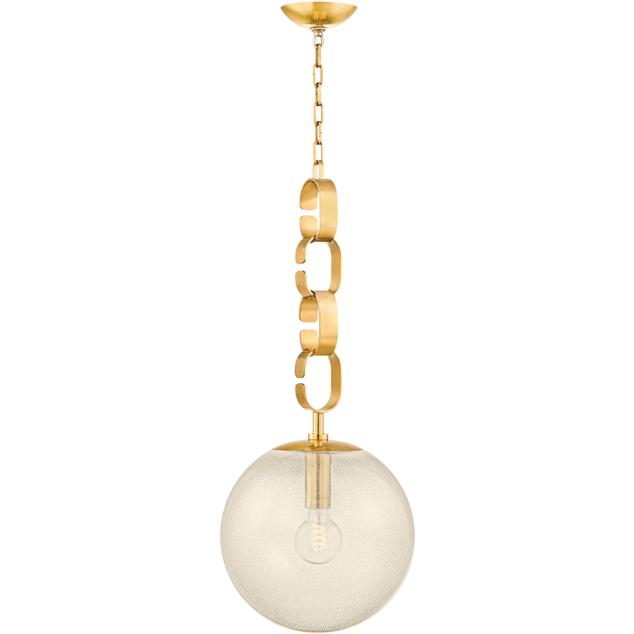 Nessa 1 Light 13 inch Vintage Brass Pendant Ceiling Light