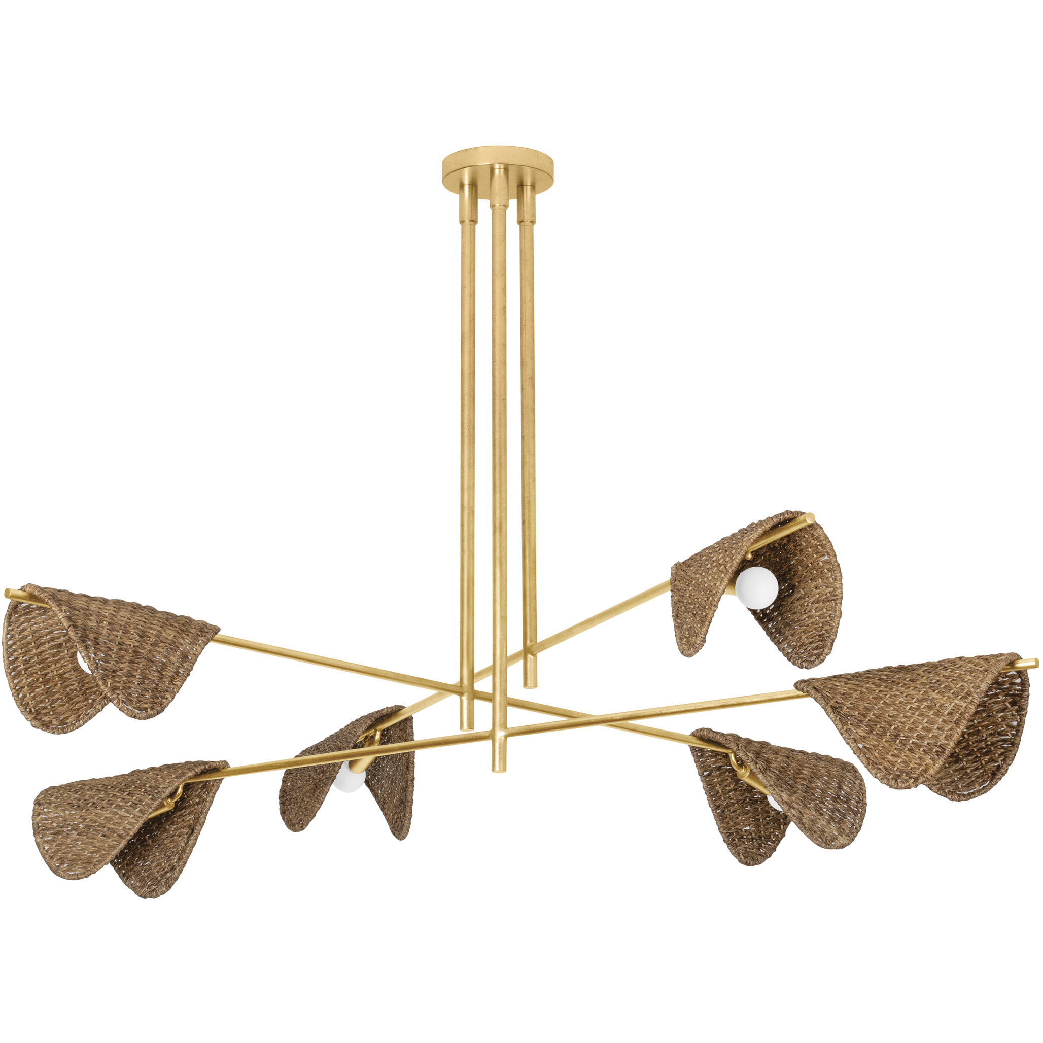Barnaby 6 Light 60 inch Vintage Gold Leaf Chandelier Ceiling Light