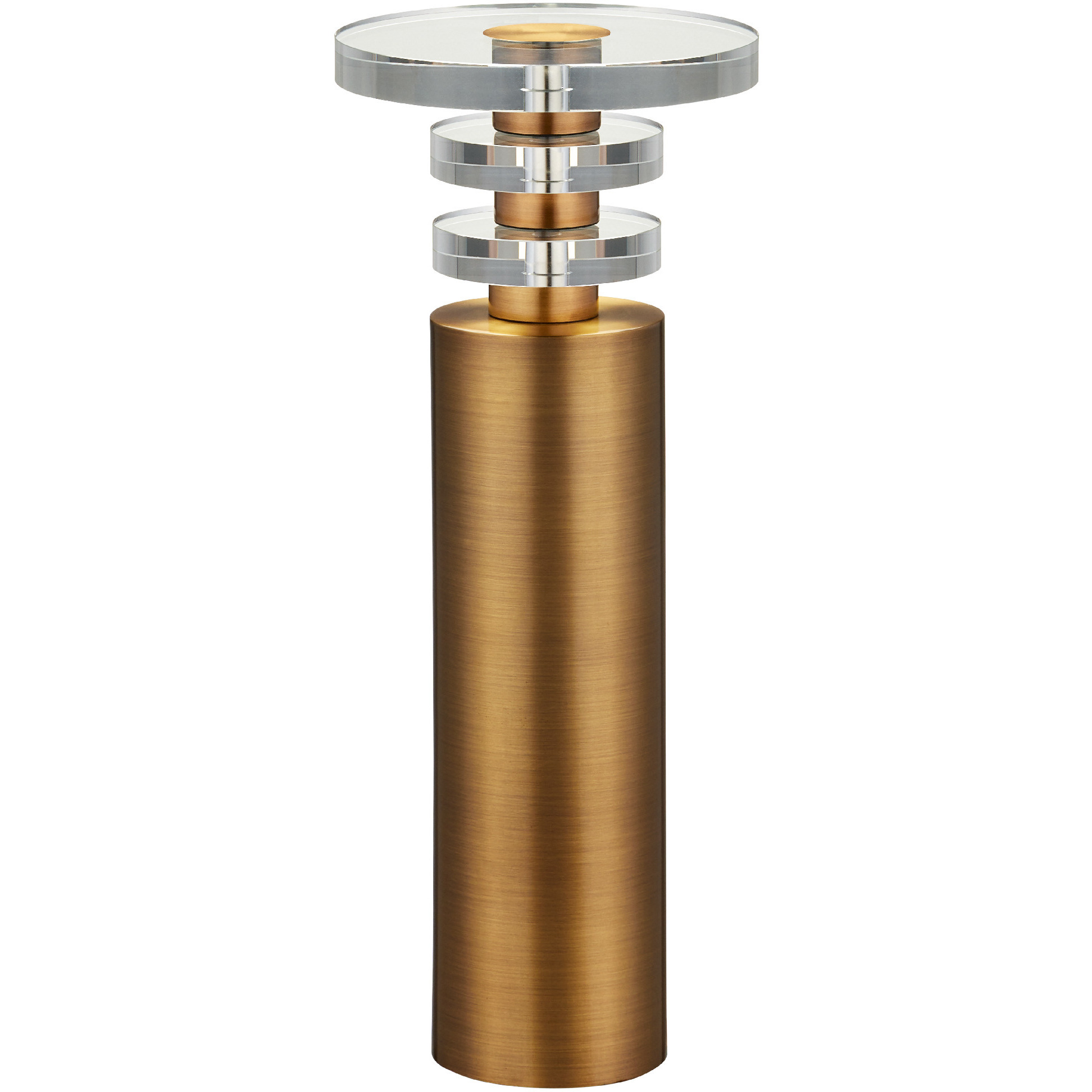 Shani 9 inch Antique Brass and Clear Drinks Table
