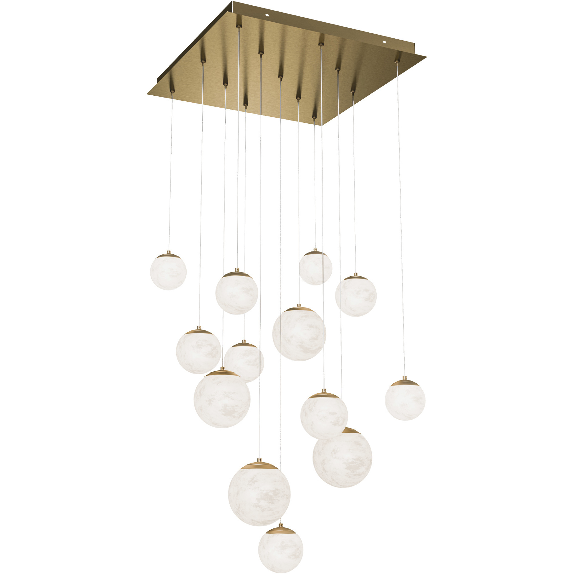 Pisces 13 Light 20 inch Aged Brass Multi-Light Pendant Ceiling Light