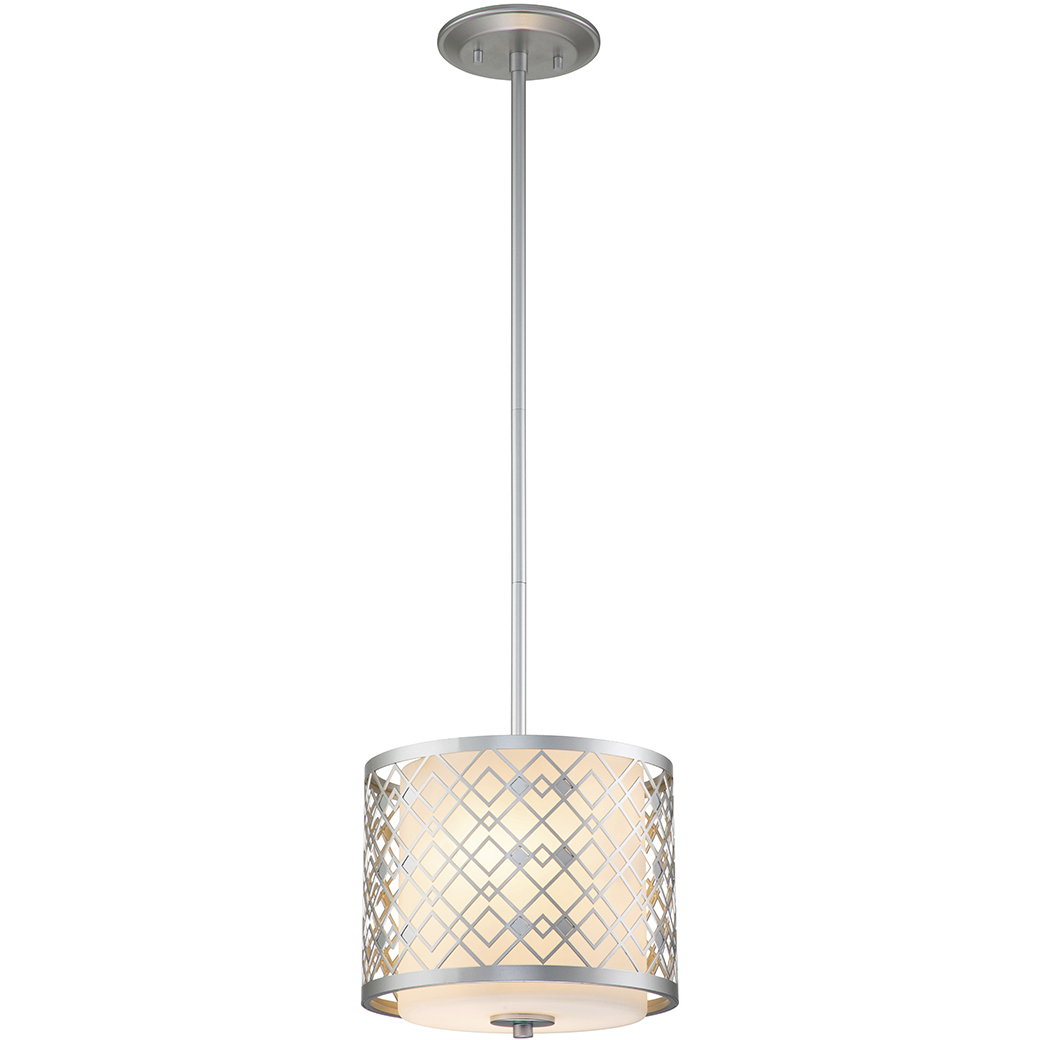 Ziggy 1 Light 10 inch Laquered Silver Mini Pendant Ceiling Light in Lacquered Silver