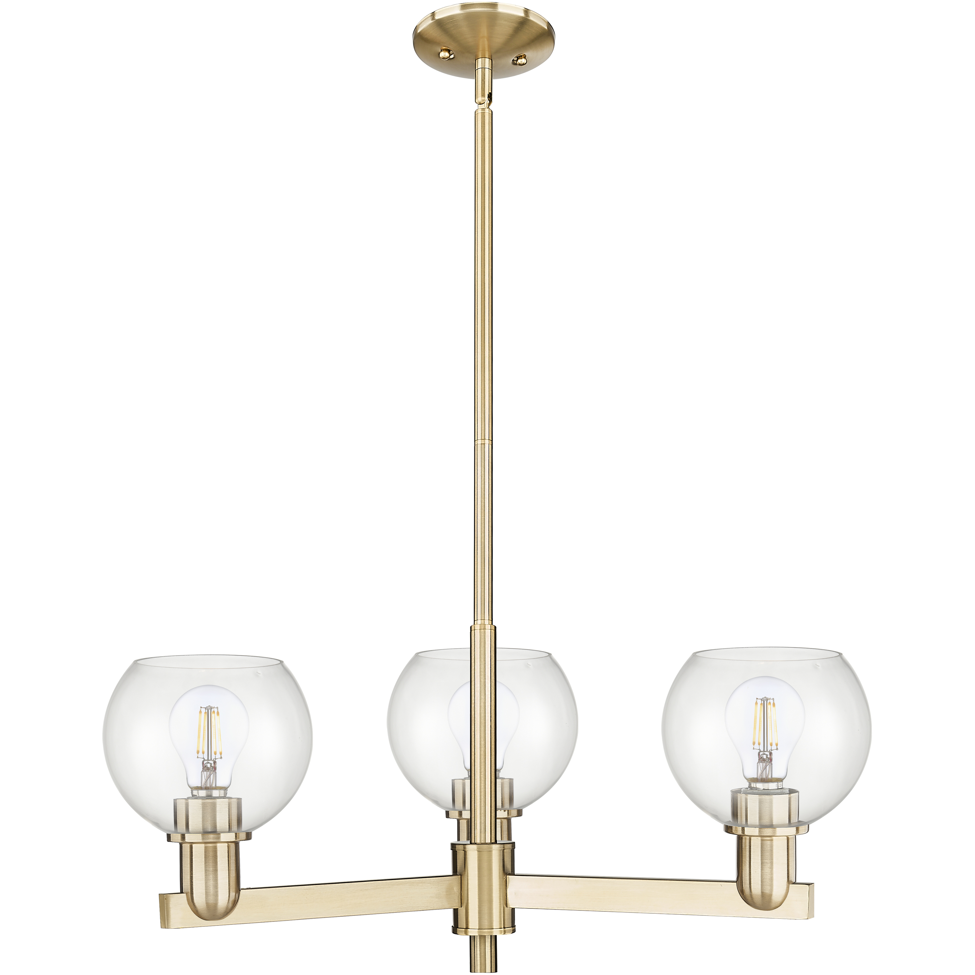 Arcadia Athens 3 Light 27.63 inch Champagne Bronze Chandelier Ceiling Light in Clear
