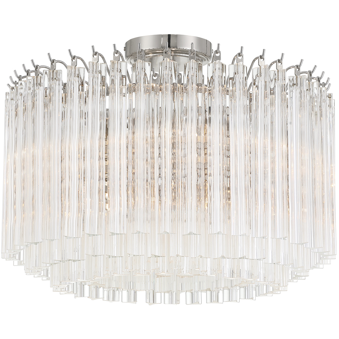 Lofton 5 Light 18 inch Polished Nickel Semi Flush Ceiling Light