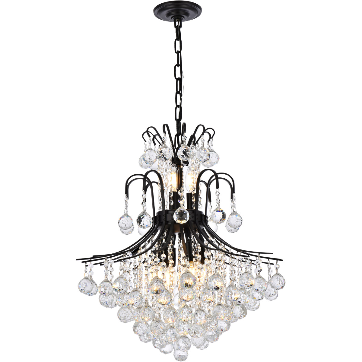 Toureg 11 Light 22 inch Black and Clear Chandelier Ceiling Light in Royal Cut