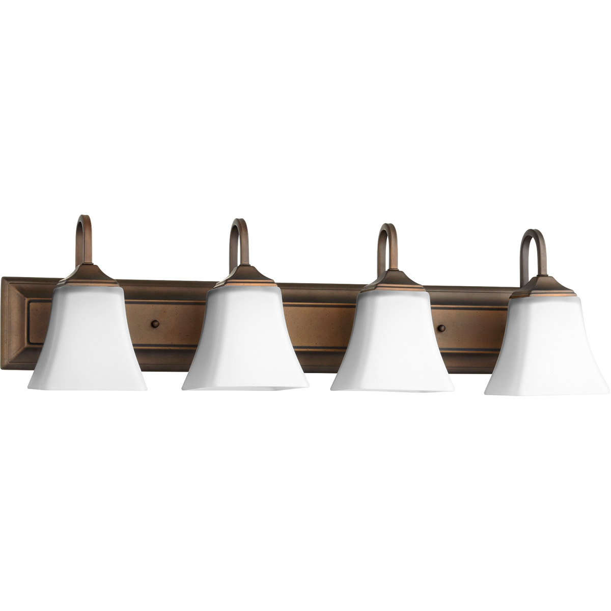 Fort Worth 4 Light 30 inch Oiled Bronze Vanity Light Wall Light, Satin Opal