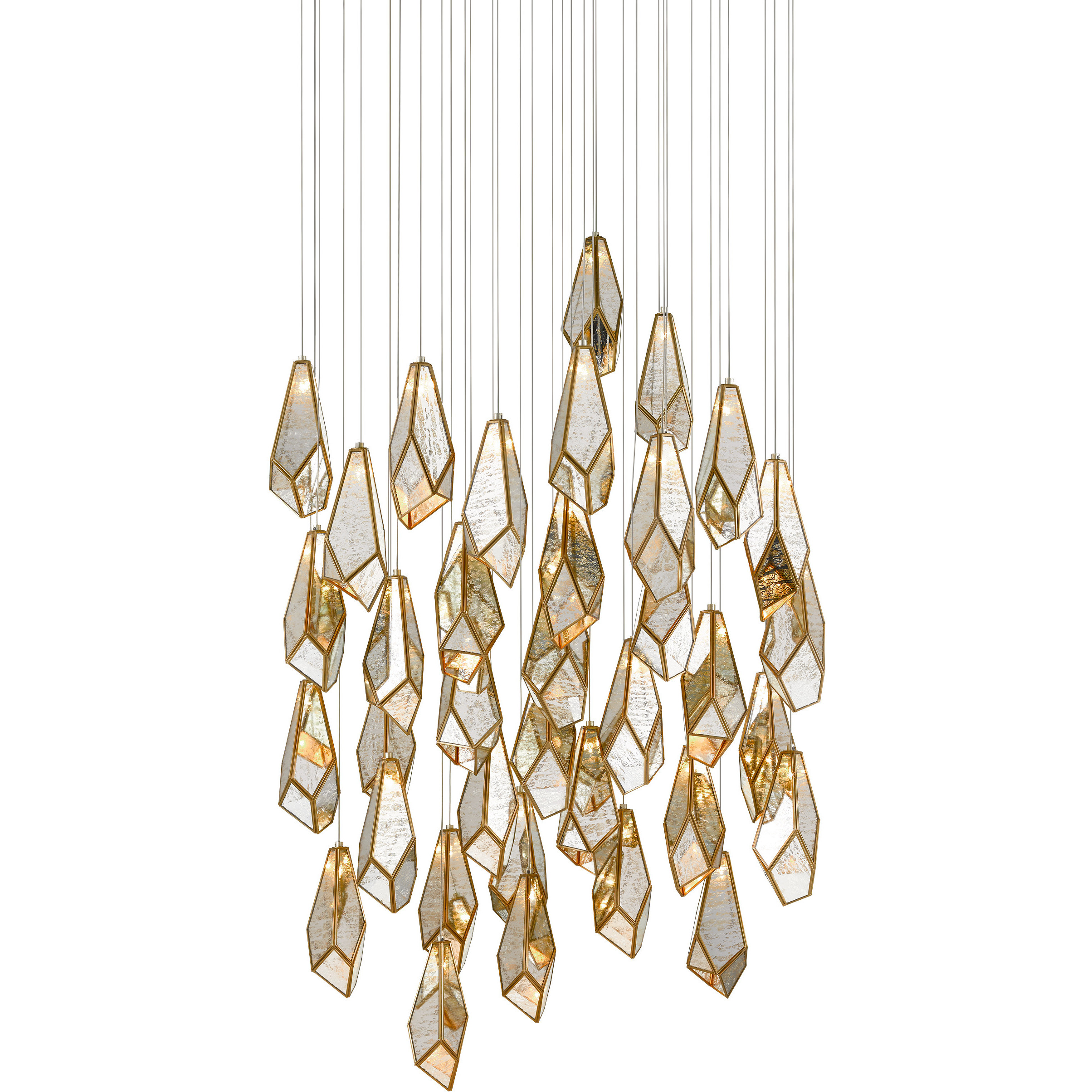 Glace 36 Light 35 inch Silver Multi-Drop Pendant Ceiling Light