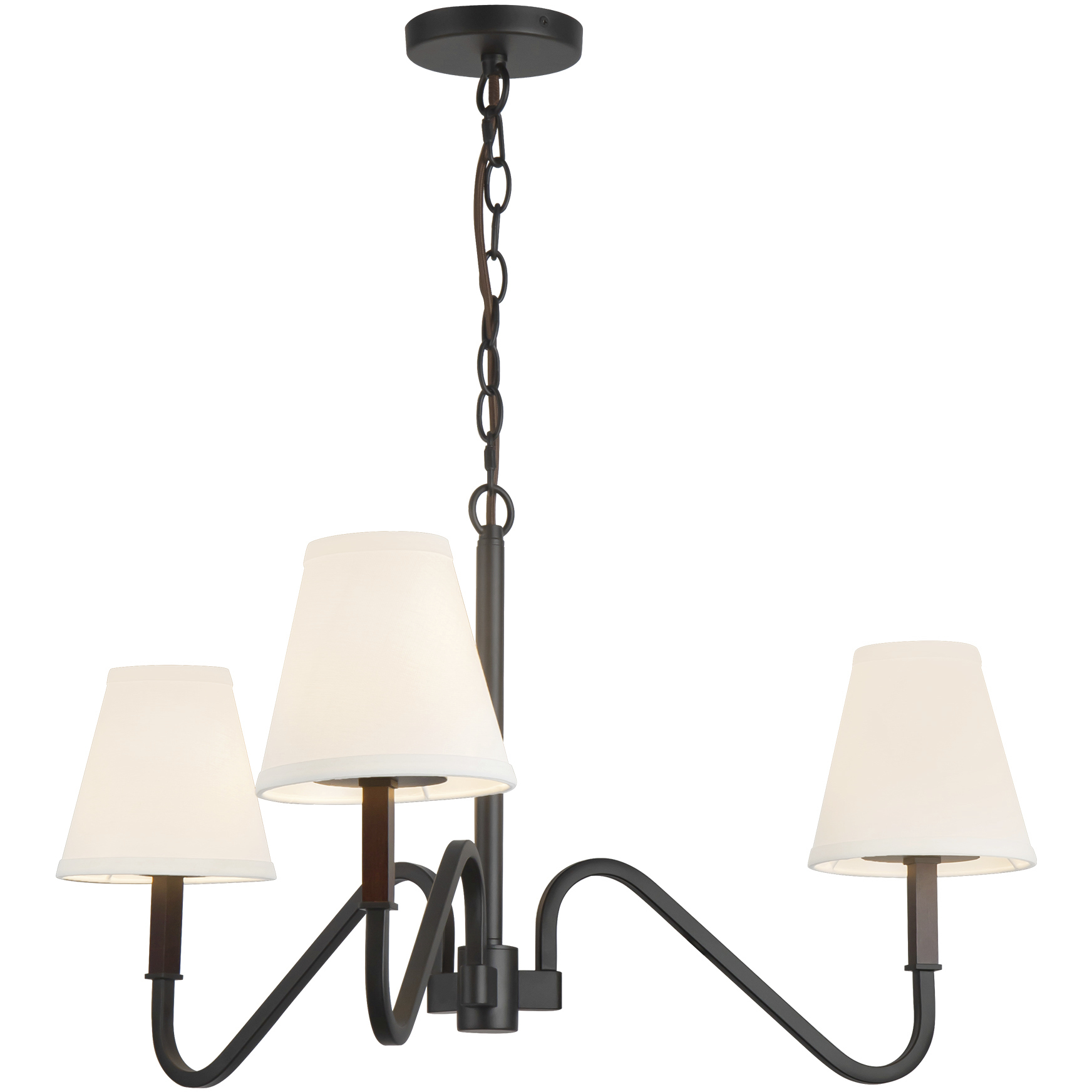 Alora Mood Sloan 3 Light 30 inch Matte Black Chandelier Ceiling Light