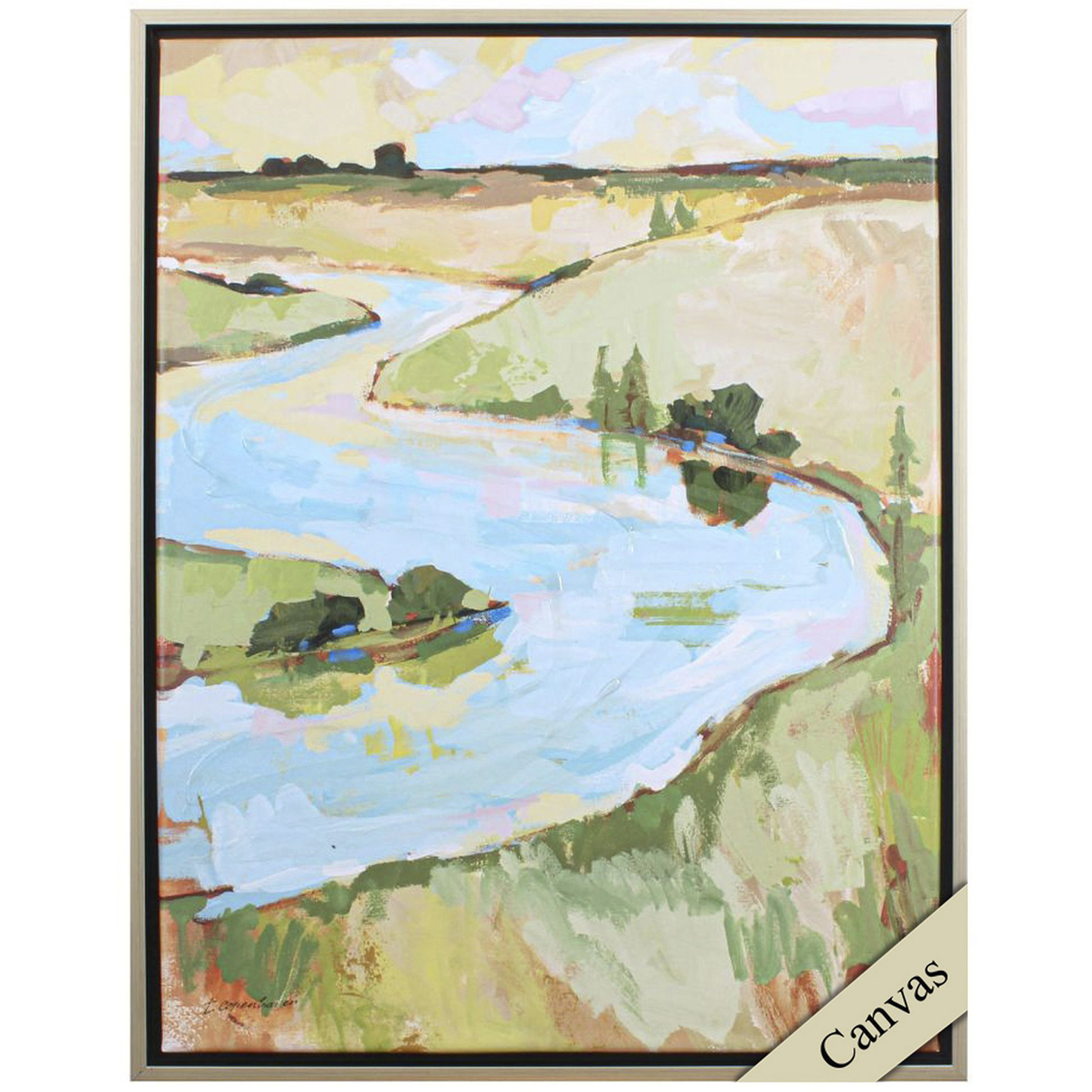 Modern Flow Green and Blue Canvas, Propac