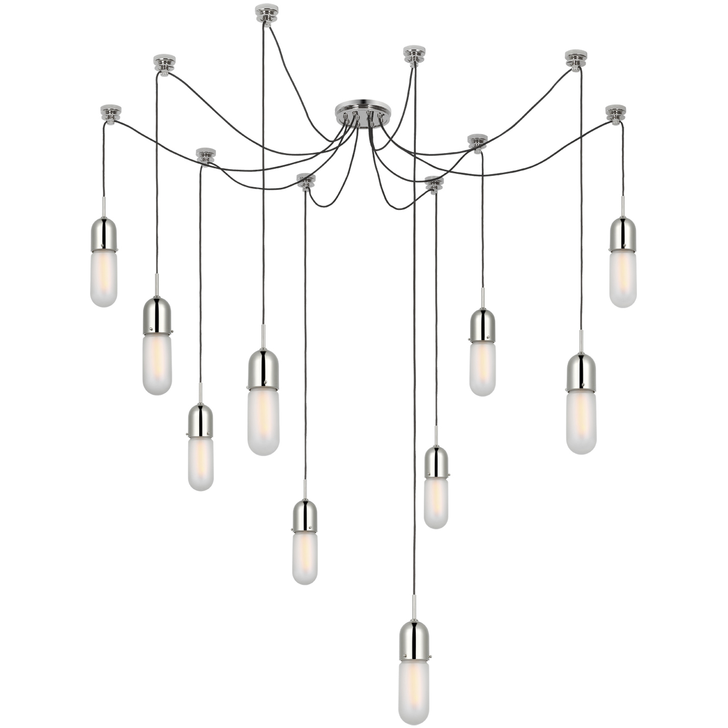 Thomas O'Brien Junio LED 9.5 inch Polished Nickel Pendant Ceiling Light in Frosted Glass