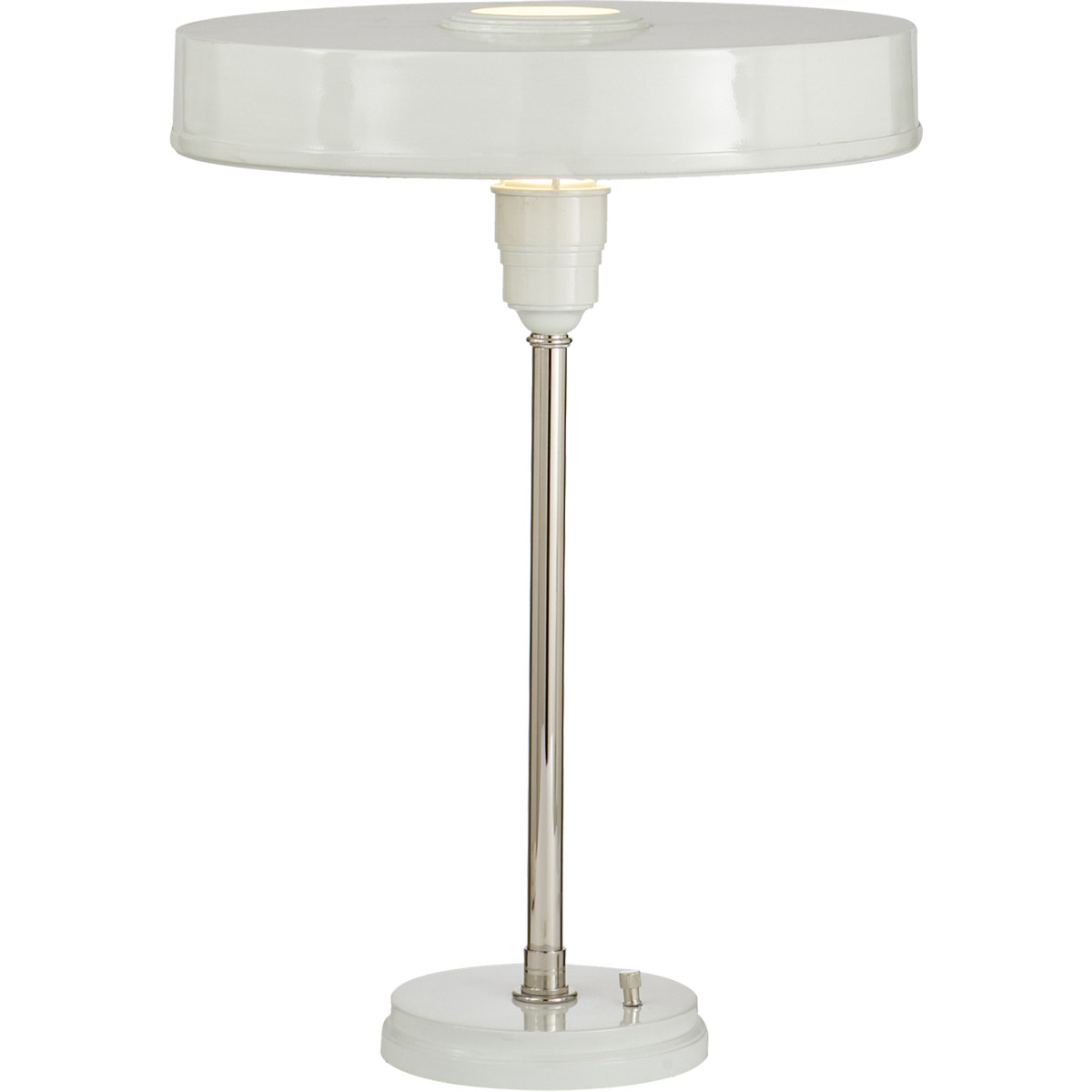 Thomas O'Brien Carlo 21 inch 60 watt Antique White Table Lamp Portable Light in Polished Nickel and White