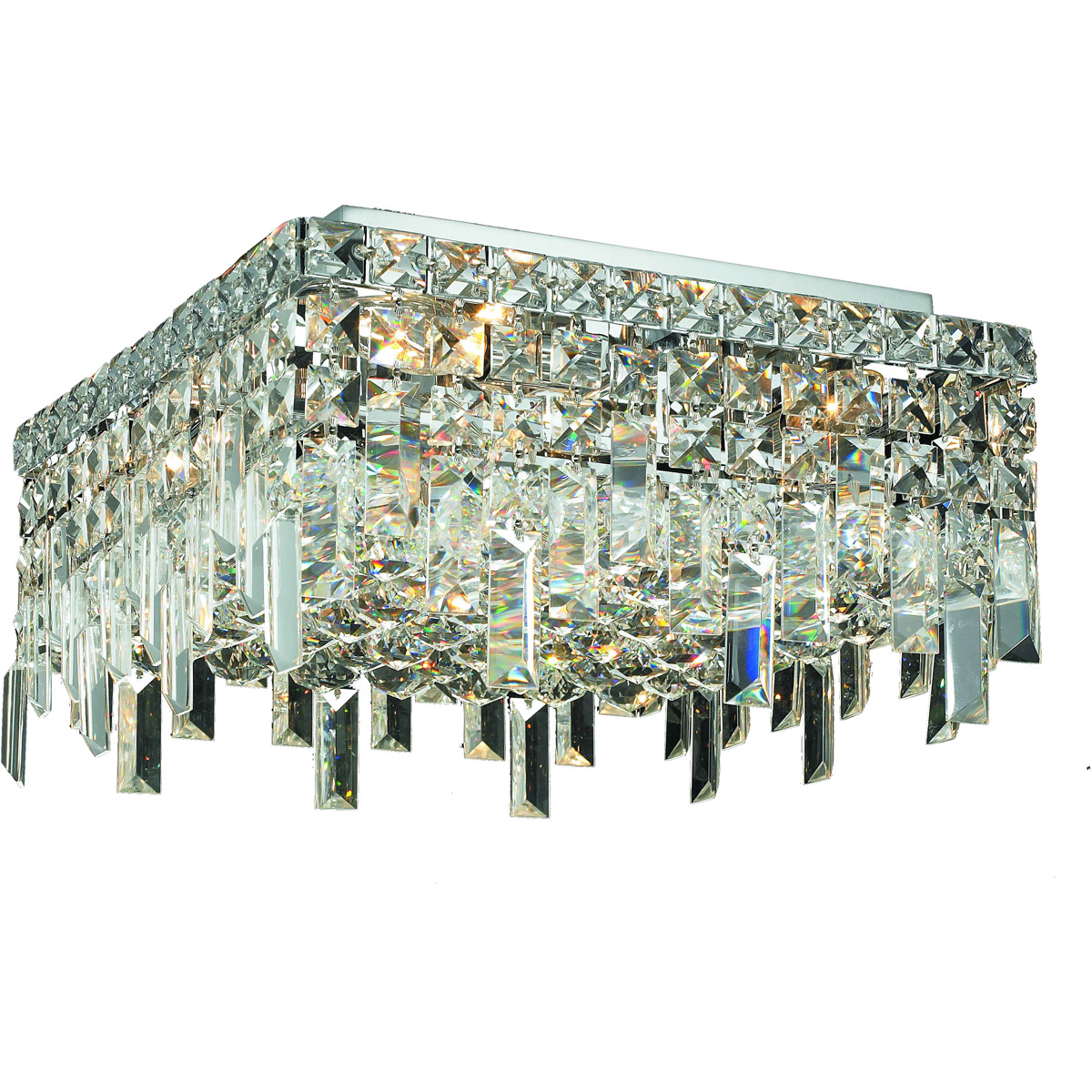 Maxime 4 Light 12 inch Chrome Flush Mount Ceiling Light in Royal Cut