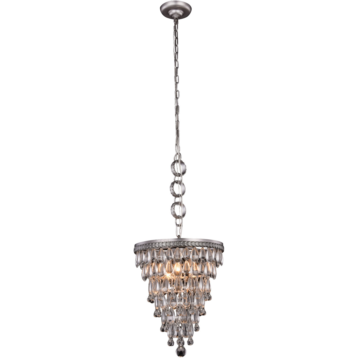 Nordic 3 Light 13 inch Antique Silver Pendant Ceiling Light in Antique Sliver, Urban Classic