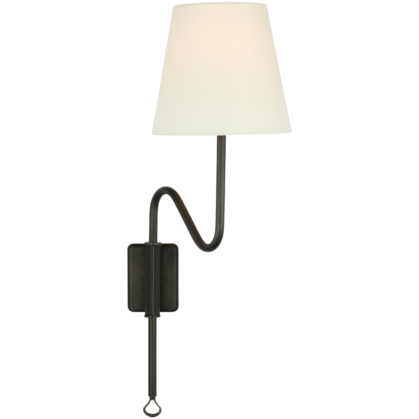 Amber Lewis Griffin LED 7.5 inch Bronze and Chocolate Leather Articulating Sconce Wall Light