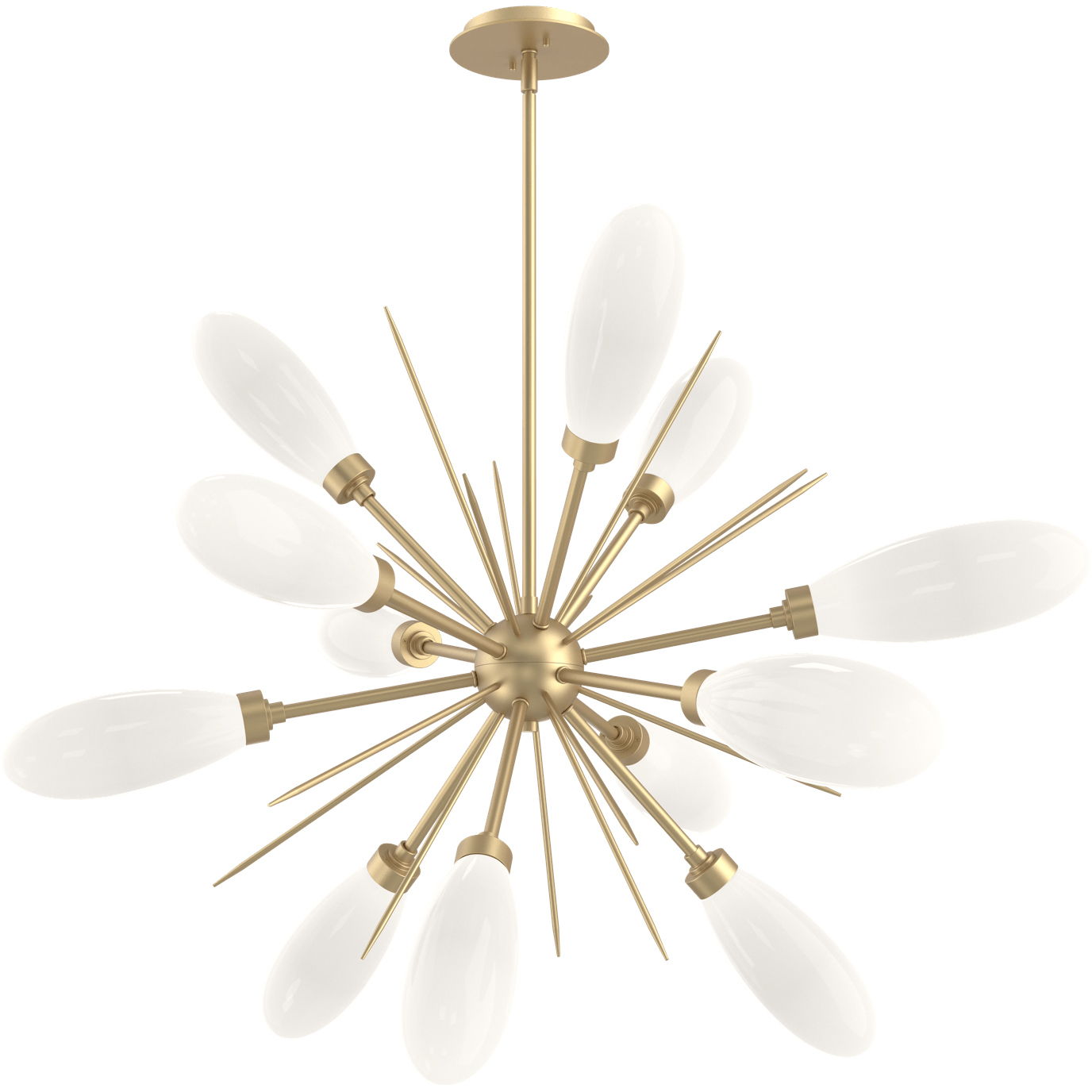 Fiori LED 34.3 inch Gilded Brass Chandelier Ceiling Light, Starburst