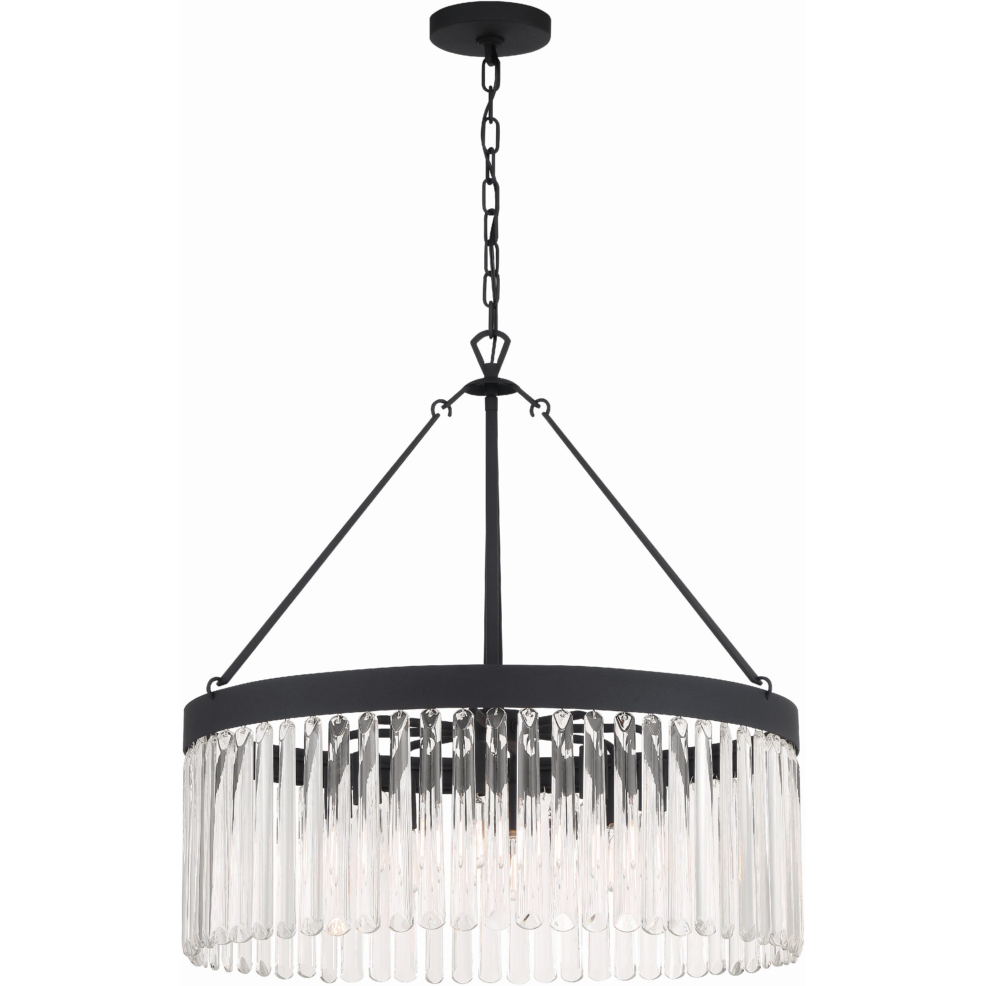 Emory 8 Light 24 inch Black Forged Chandelier Ceiling Light