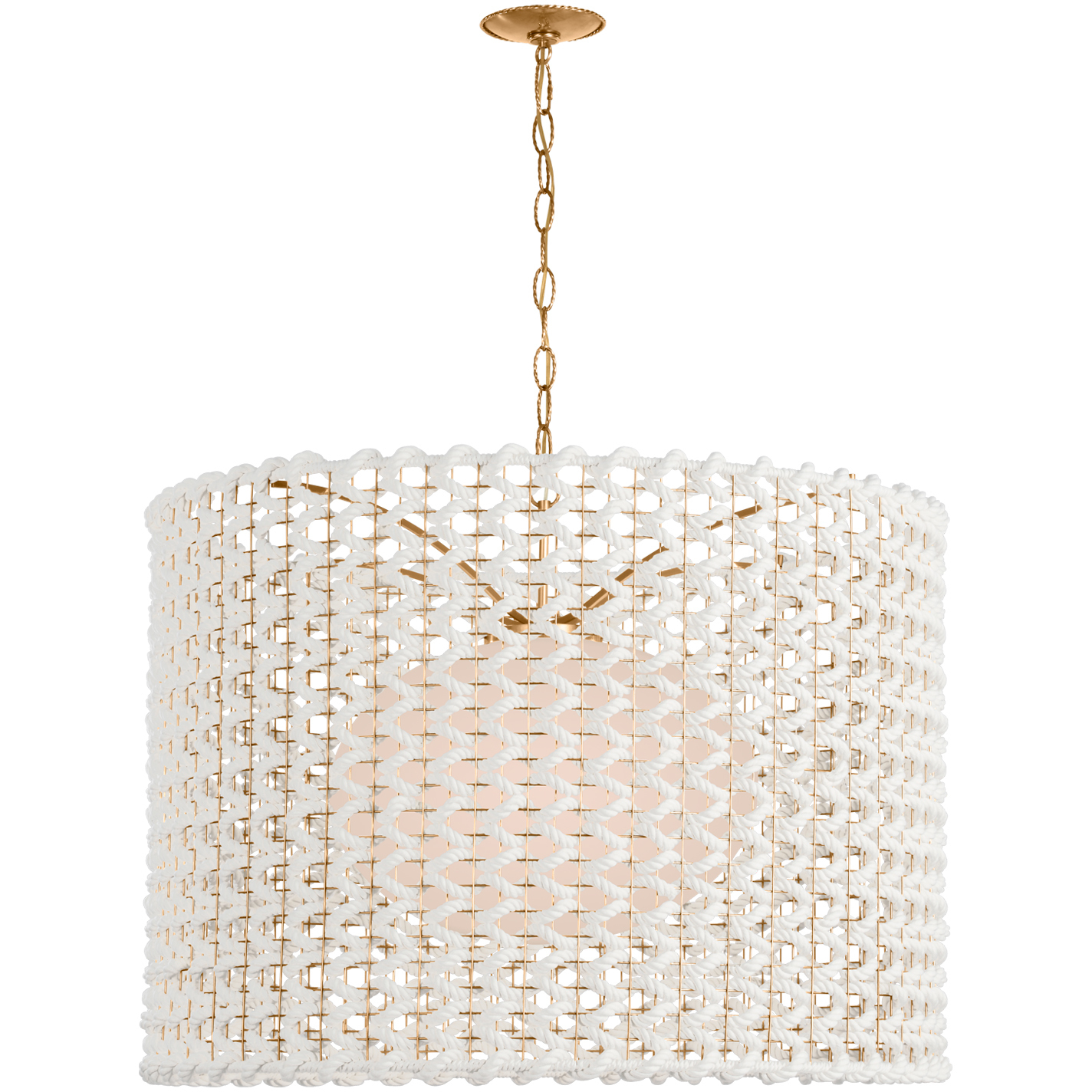 Fisher Weisman Catania LED 40 inch Antique-Burnished Brass Hanging Shade Ceiling Light