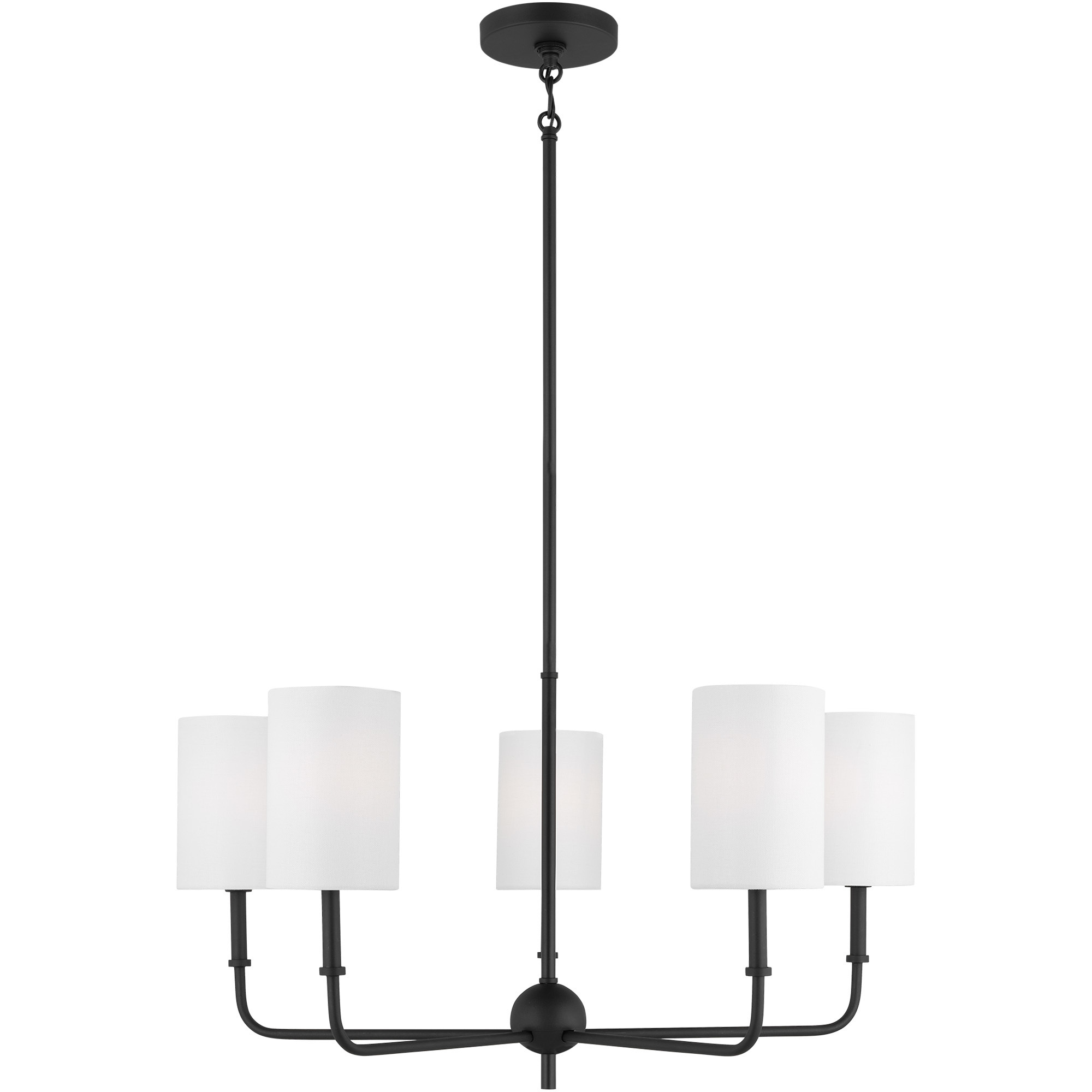 Foxdale 5 Light 26 inch Midnight Black Chandelier Ceiling Light