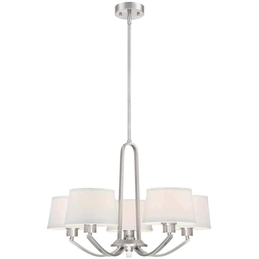 Studio 5 Light 26 inch Satin Chandelier Ceiling Light