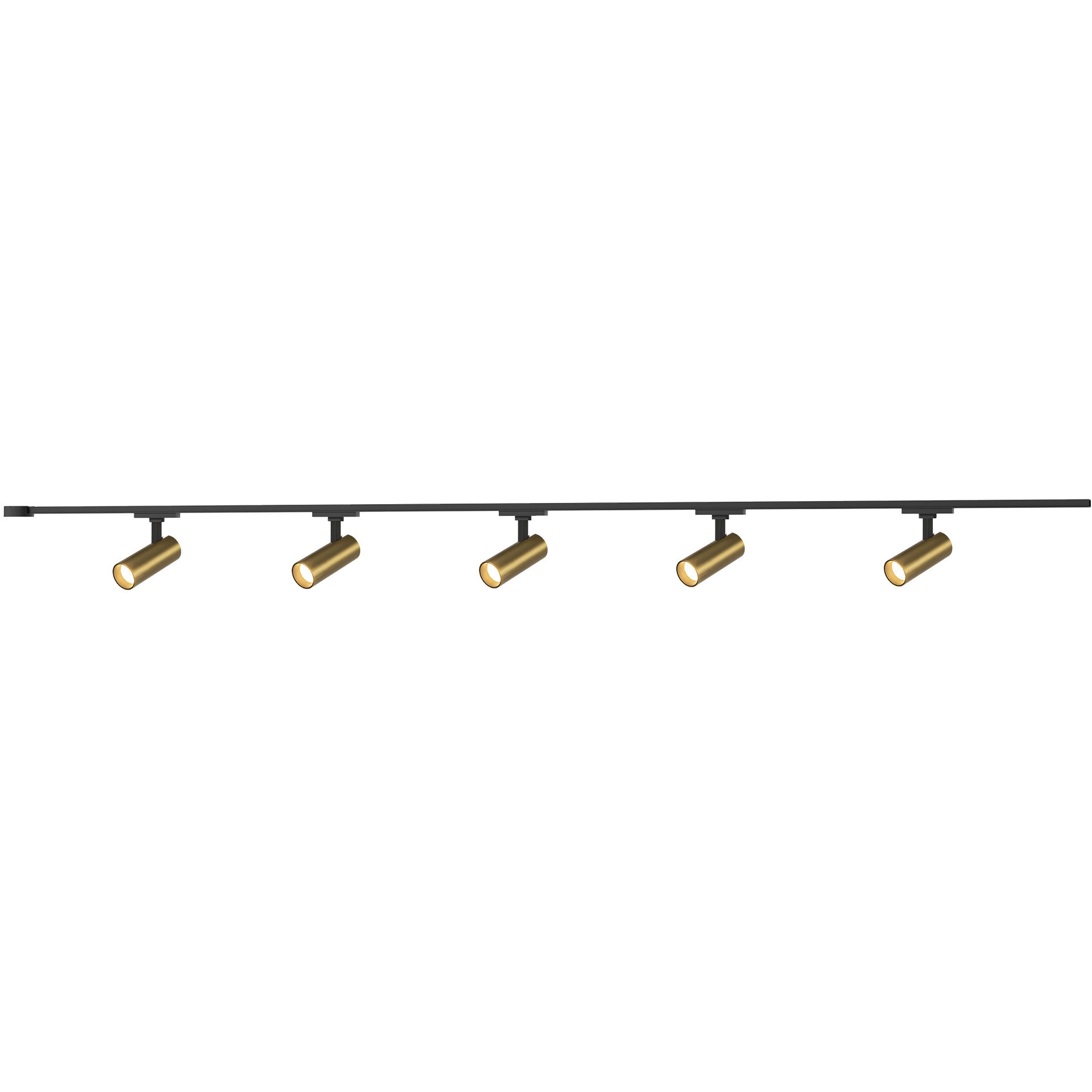 Paolo 120 Brushed Gold Trilo Track Ceiling Light in Black Baffle