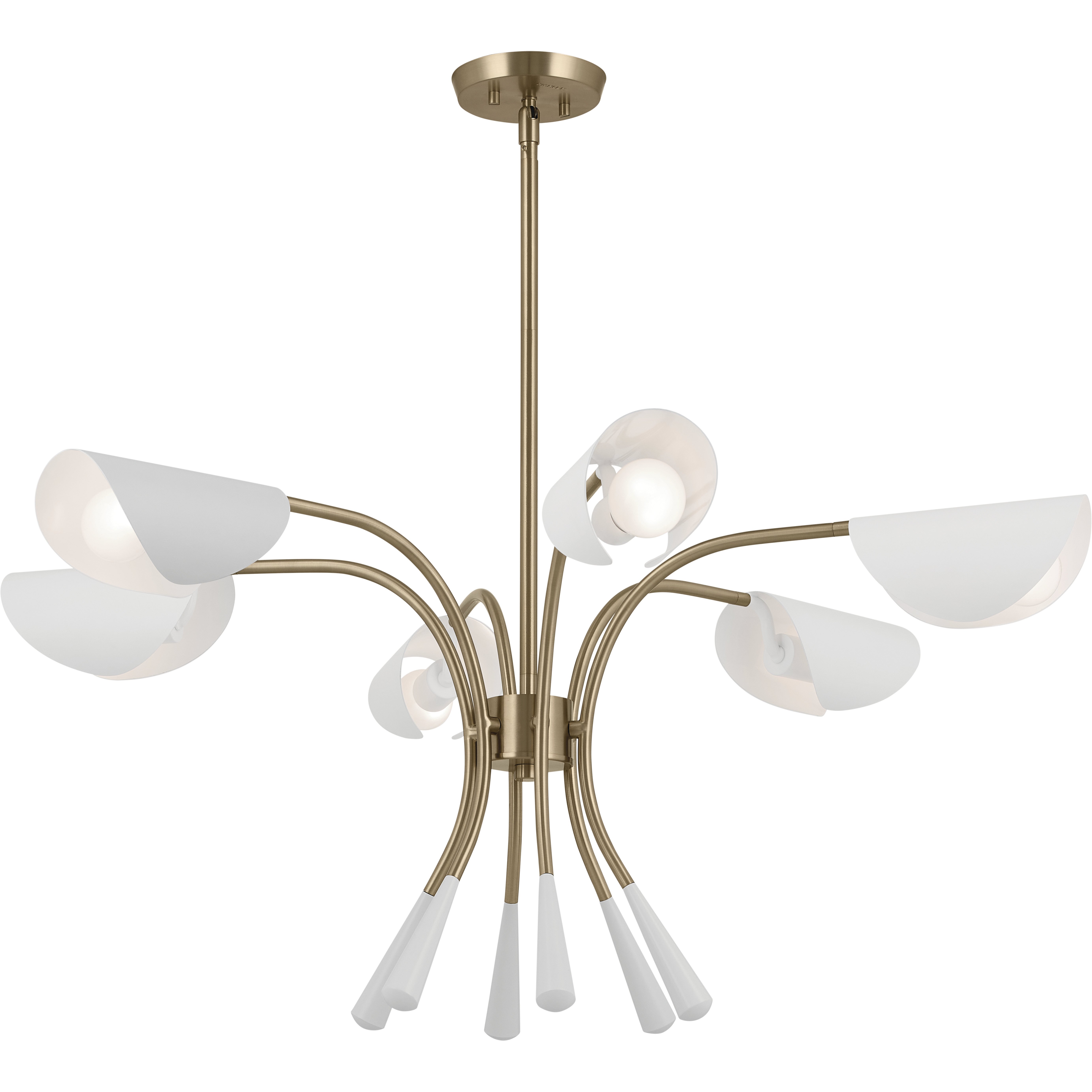 Arcus LED 39.25 inch Champagne Bronze with White Chandelier Ceiling Light