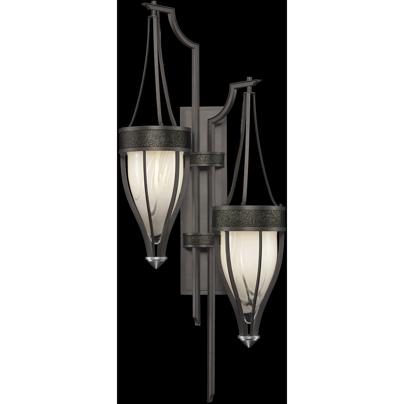 Mirage 2 Light 17.25 inch Black Sconce Wall Light