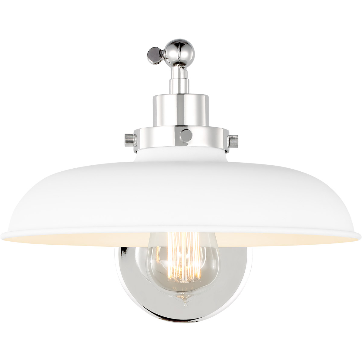 C&M by Chapman & Myers Wellfleet 17.75 inch 75 watt Matte White and Polished Nickel Task Sconce Wall Light in Matte White / Polished Nickel