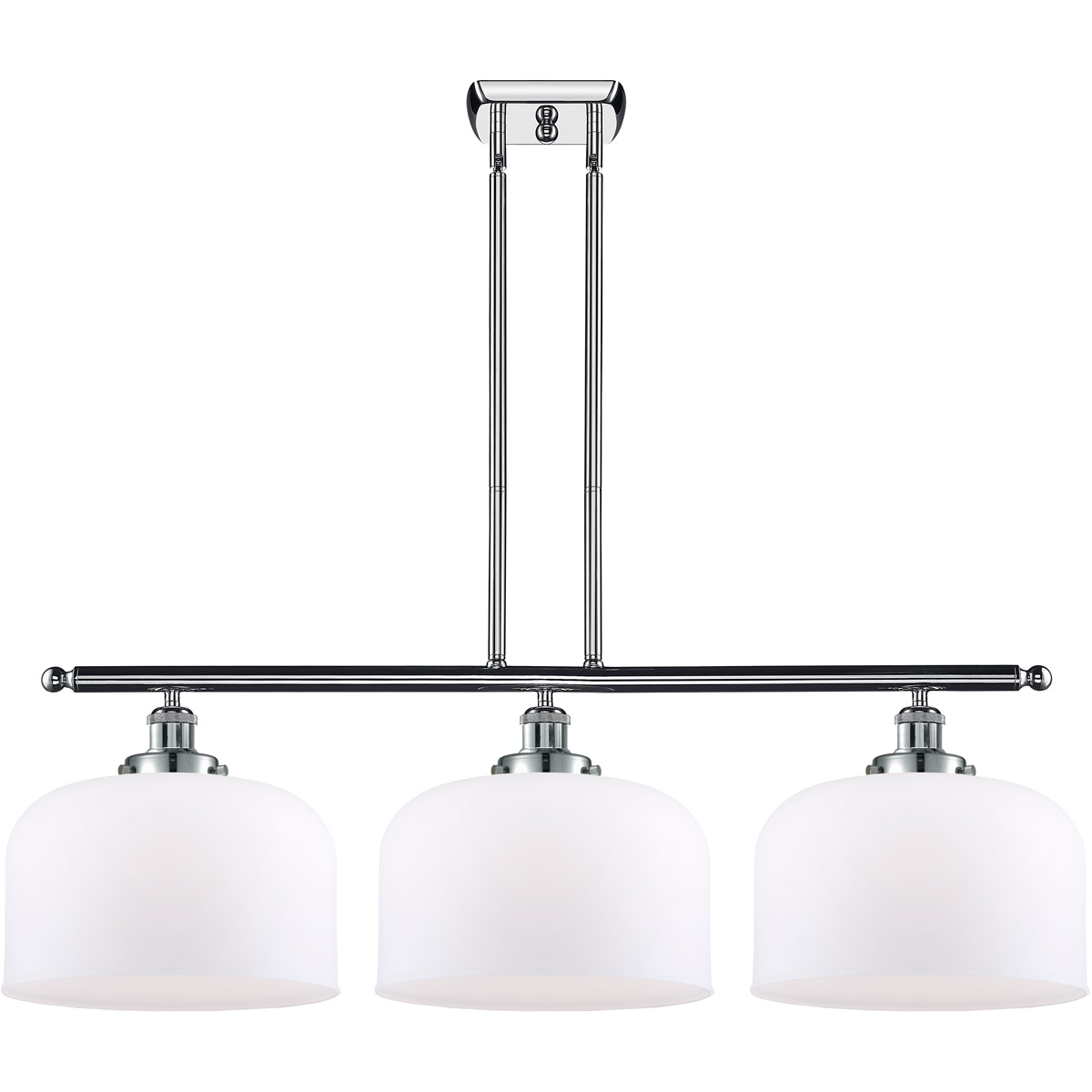 Ballston X-Large Bell LED 36 inch Polished Chrome Island Light Ceiling Light in Matte White Glass, Ballston