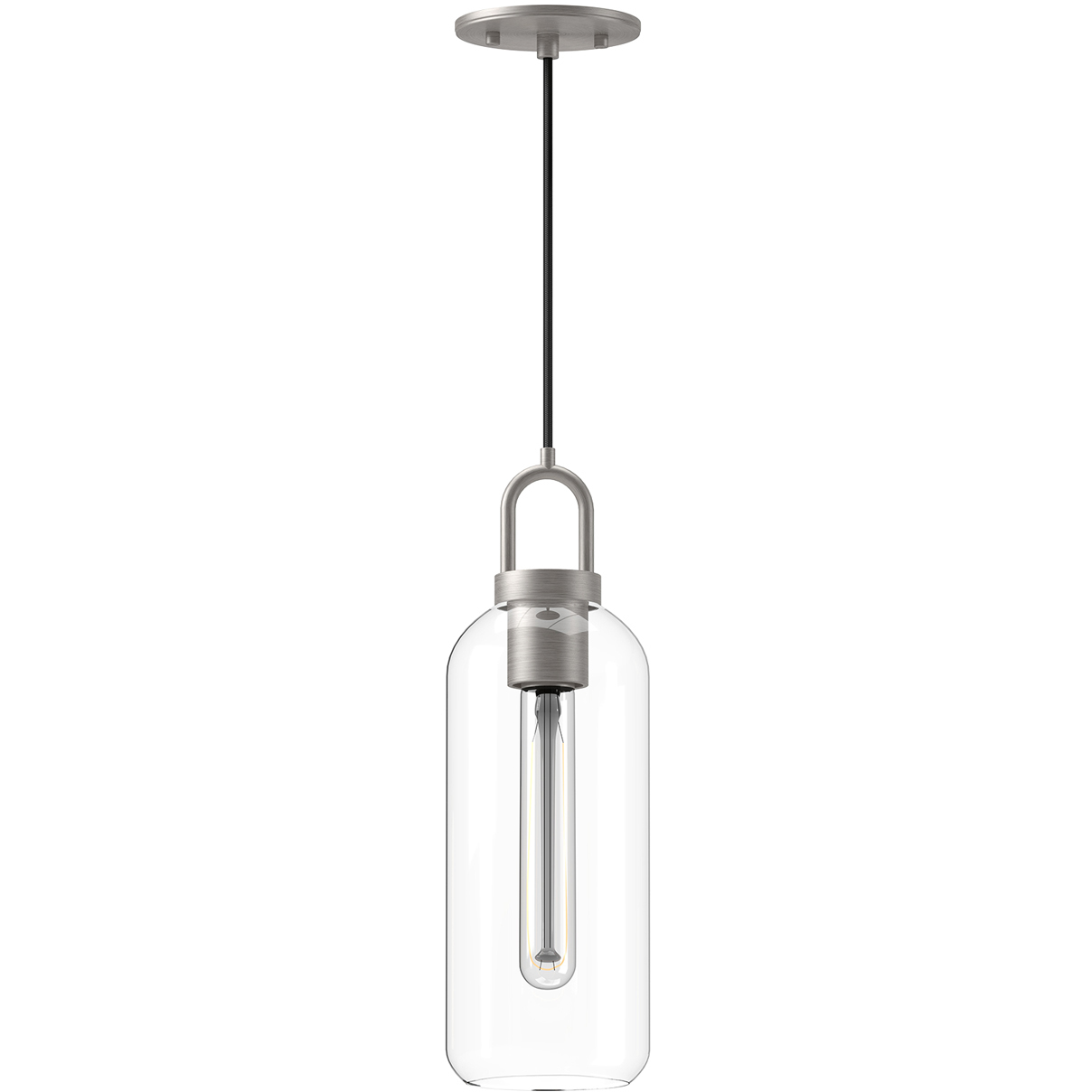 Alora Mood Soji 1 Light 5.13 inch Brushed Nickel Pendant Ceiling Light in Clear Glass