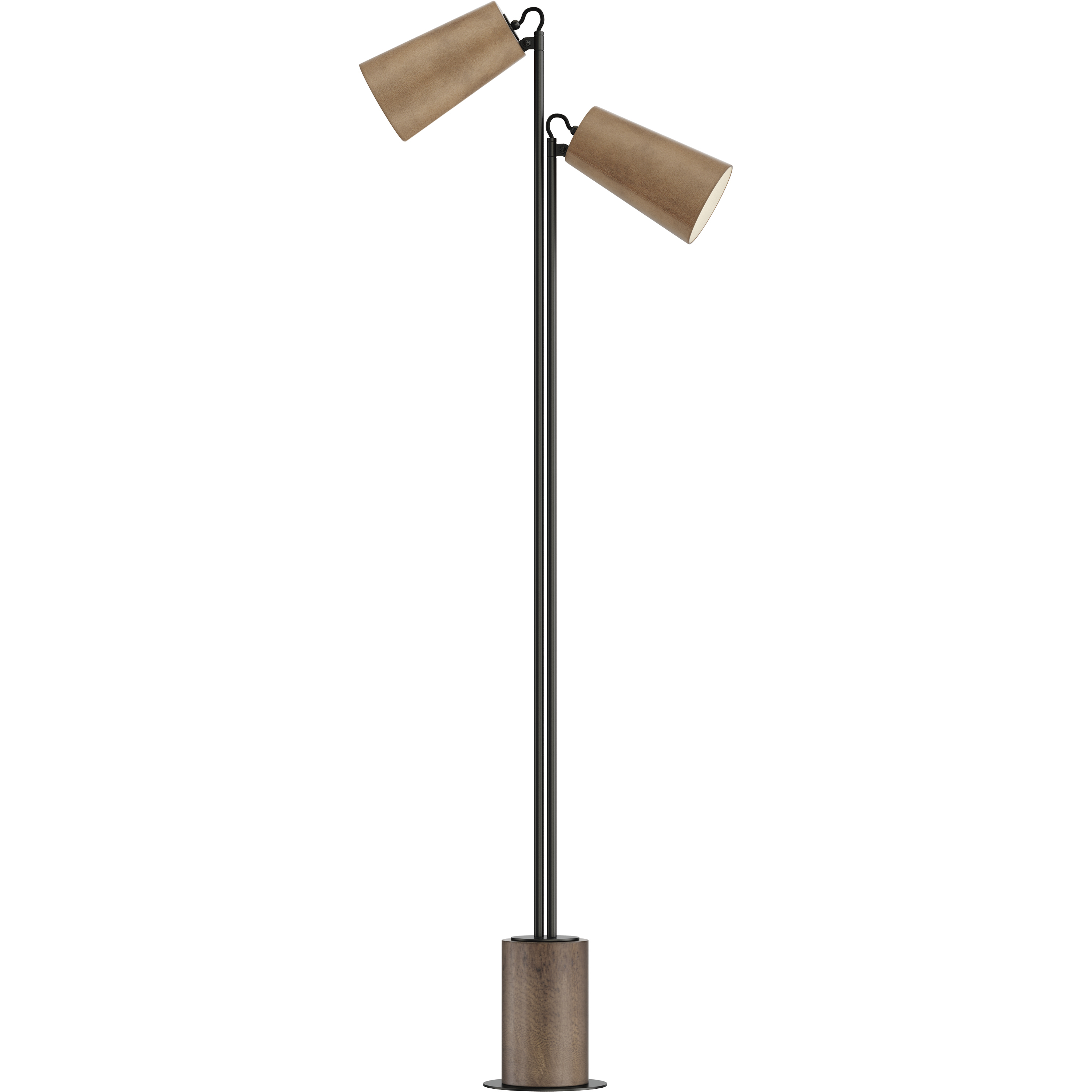 Scout 70.75 inch 8 watt Weathered Wood and Tan Leather Floor Lamp Portable Light