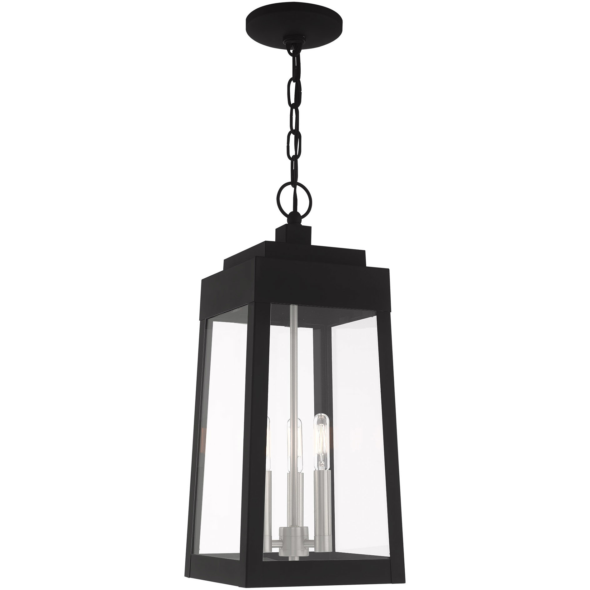 Oslo 3 Light 8.25 inch Black Outdoor Pendant Lantern