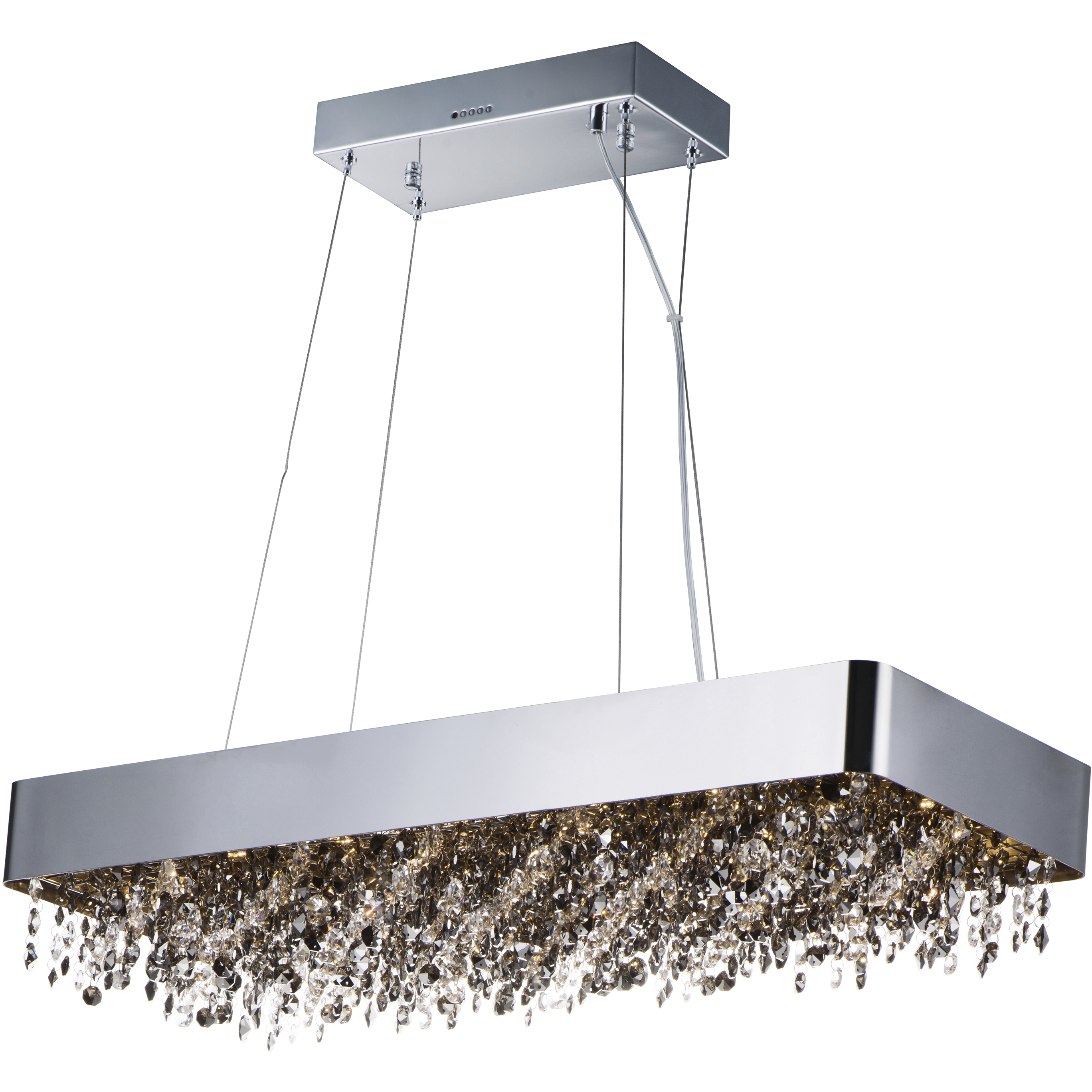 Mystic LED 32 inch Polished Chrome Linear Pendant Ceiling Light in Mirror Smoke