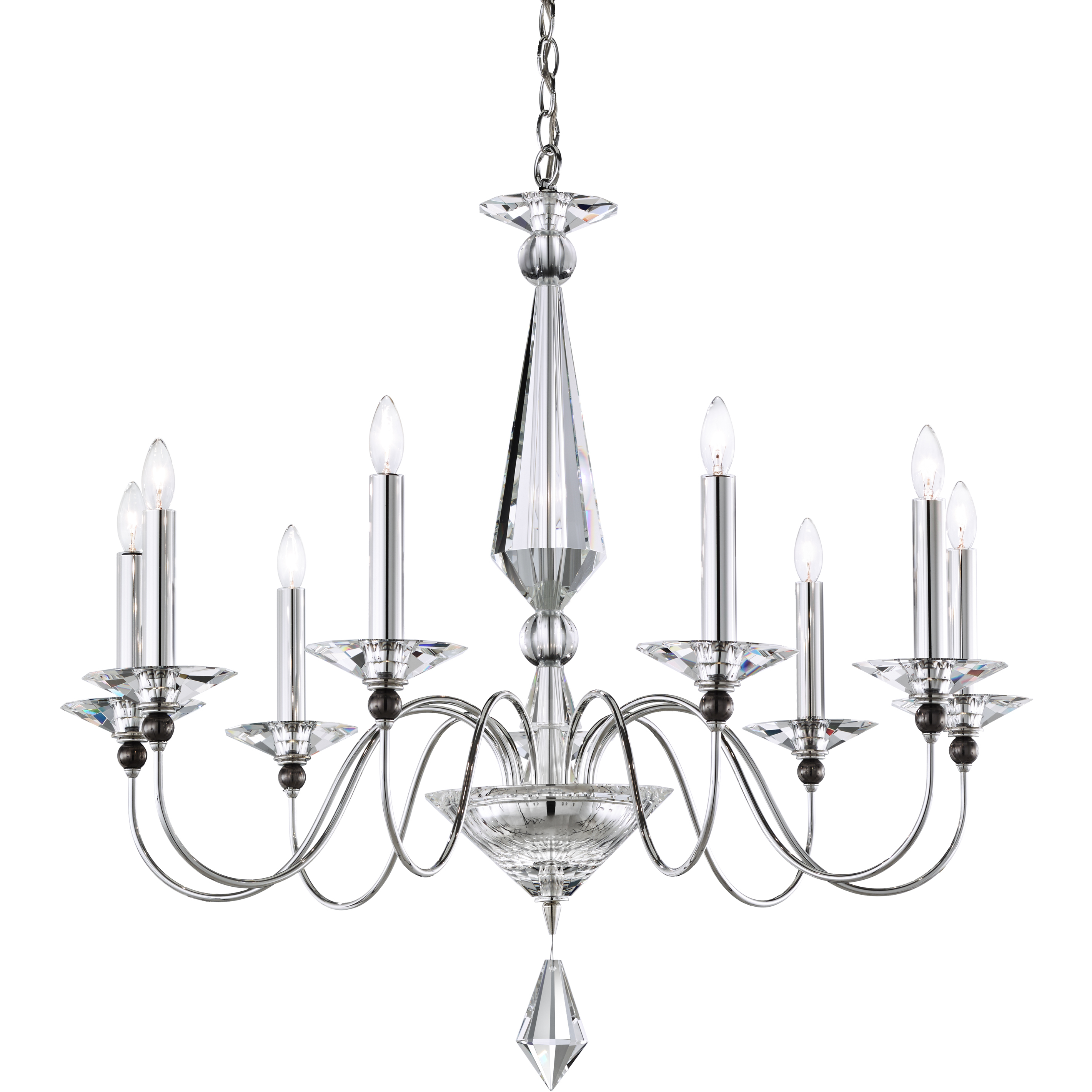 Jasmine 9 Light 33 inch Polished Silver Chandelier Ceiling Light